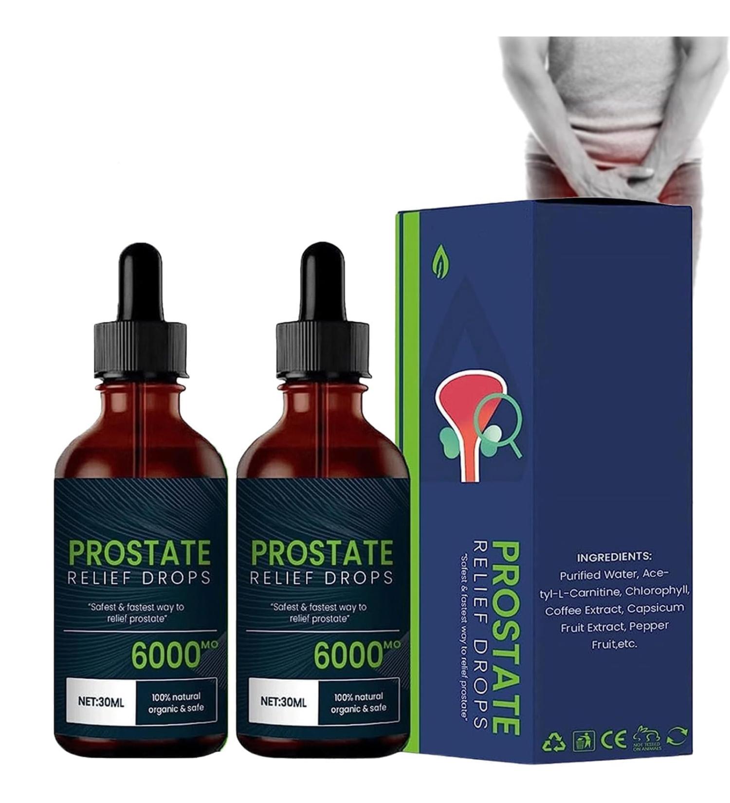 Prostate Treatment Drops Prostate Relief Drops Prostate Health Drops Natural Herbal Drops for Male Prostate Effective Relief of Prostate Discomfort (2 Bottles) - Buy Online on GoSupps.com