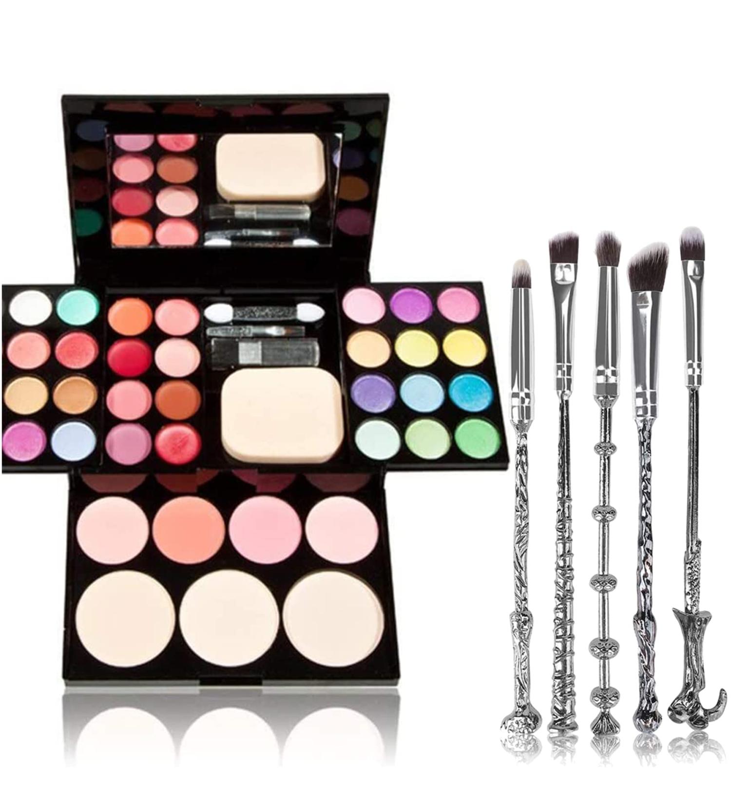 Make-up Palettes Professional Cosmetic Makeup Palette Set Kit-Eyeshadow & Blusher & Face Powder & Lip Gloss + 5Pcs Harry Wand Eyeshadow Makeup Brushes 5Pcs Wand+39 Eyeshadow Palette - Buy Online on GoSupps.com