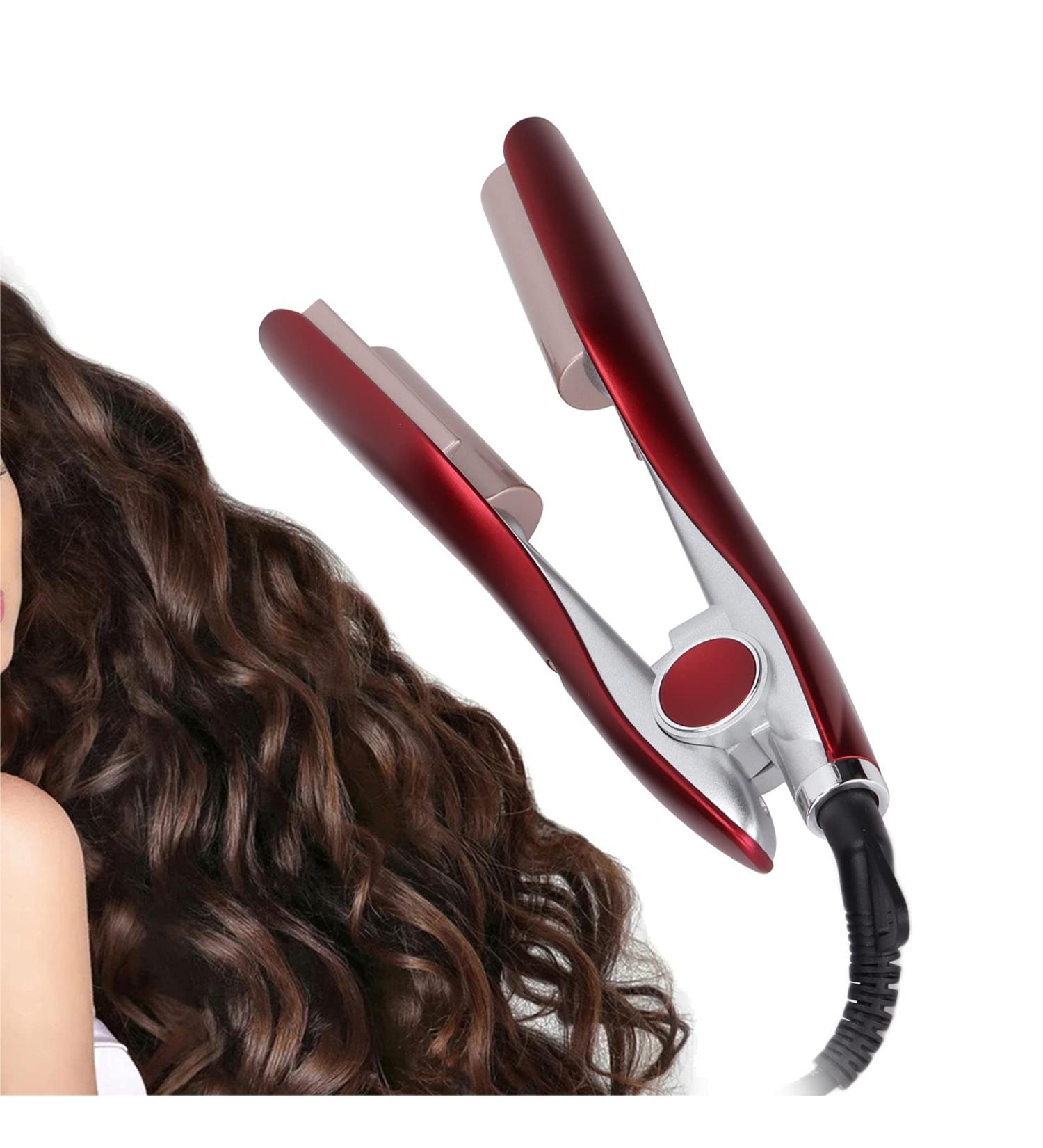 U-Shaped Curling Iron | Portable Hair Curler with 5 Adjustable Modes | Safety PTC Heating - Red - Buy Online on GoSupps.com