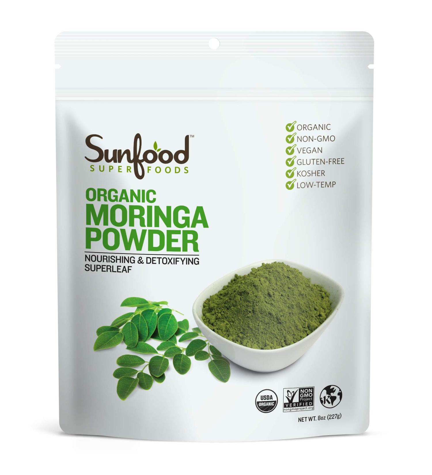 Buy Sunfood Organic Moringa Powder 8 oz - Nutrient-Rich Superfood - Buy Online on GoSupps.com