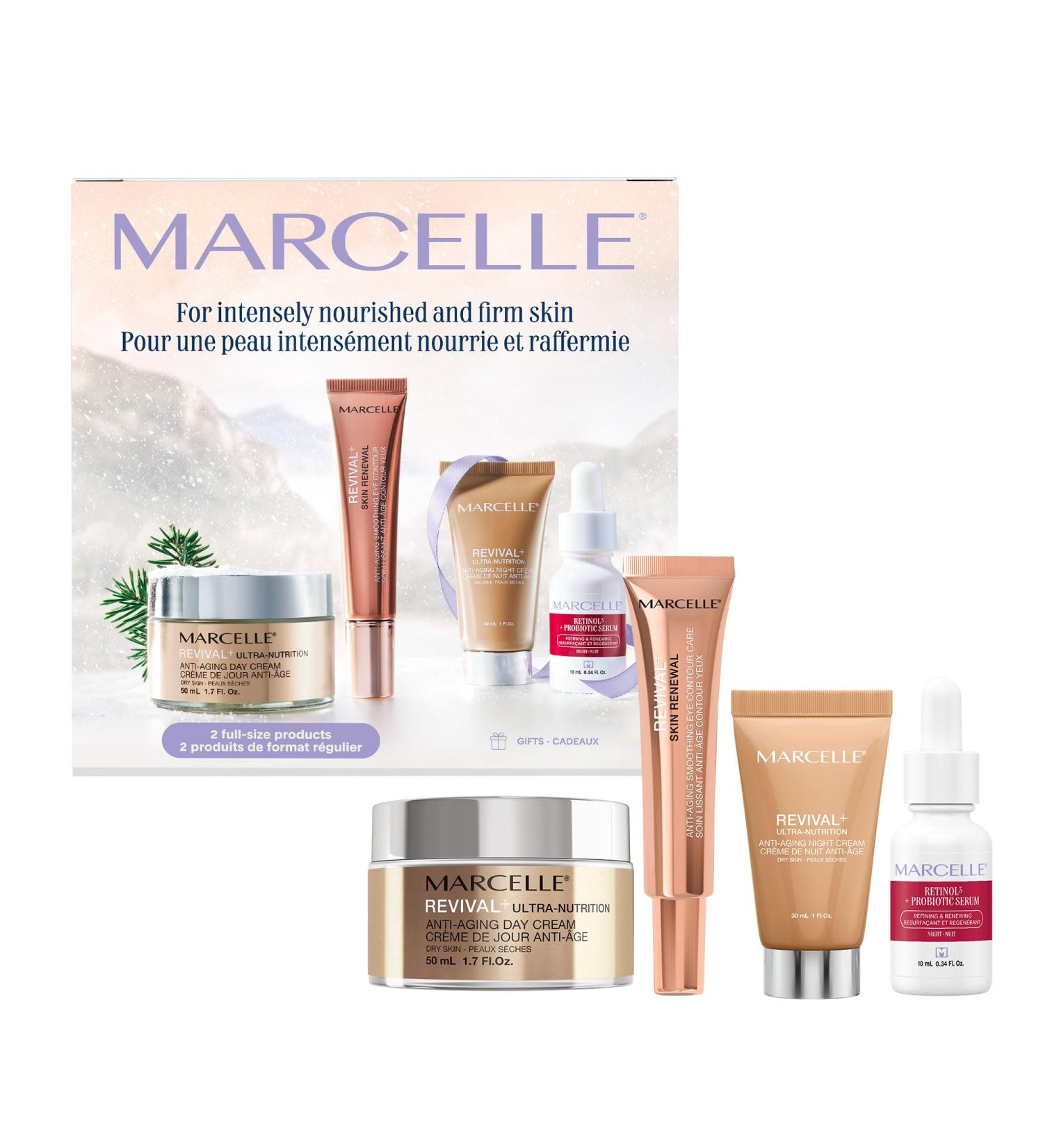 Marcelle Revival+ Ultra-Nutrition Holiday Gift Set Ultra-Nourishing & Firming Anti-Aging Skin Care Routine for Mature Skin 55+ Hypoallergenic Fragrance-Free Paraben-Free Cruelty-Free - Buy Online on GoSupps.com