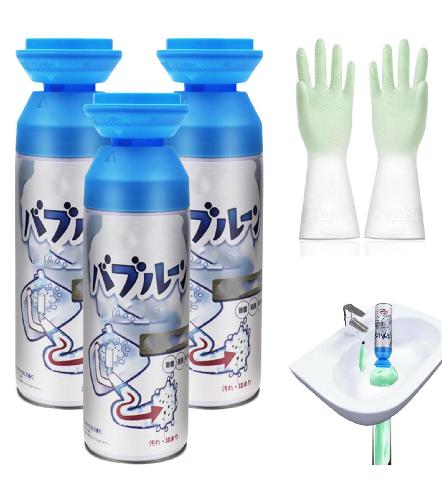 Virofoam Drain Cleaner Virofoam Foam Drain Cleaner Virofoam 360 Sink Drain Cleaner Foaming Drain Clog Remover for Kitchen Drain Sinks Foaming Sink Drain Cleaner (3Pcs) - Buy Online on GoSupps.com