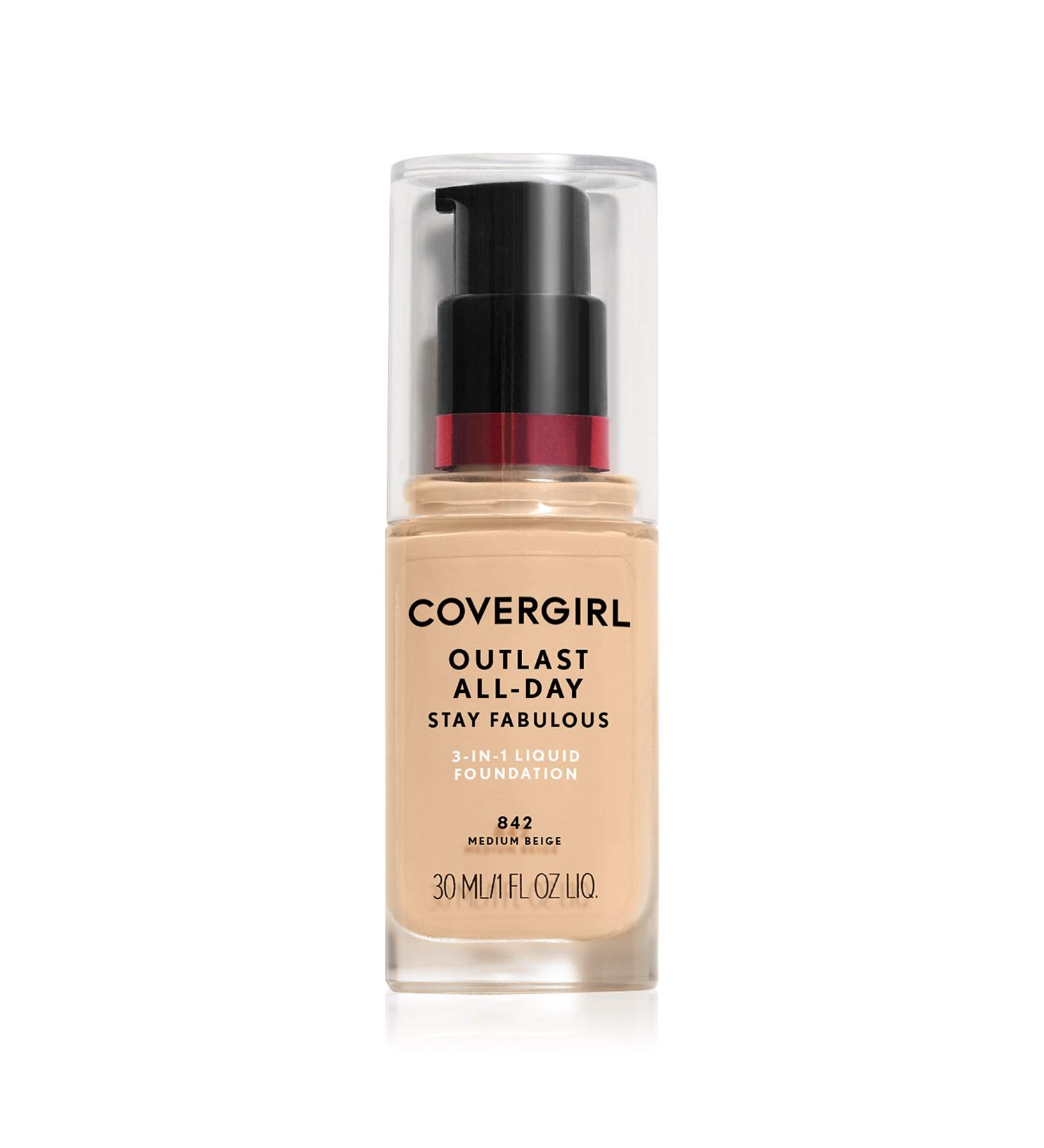 Covergirl Outlast All-Day Stay Fabulous 3-in-1 Foundation Medium Beige 1 Fl Oz - Long-Lasting Formula for Flawless Skin (Pack of 1) - Buy Online on GoSupps.com
