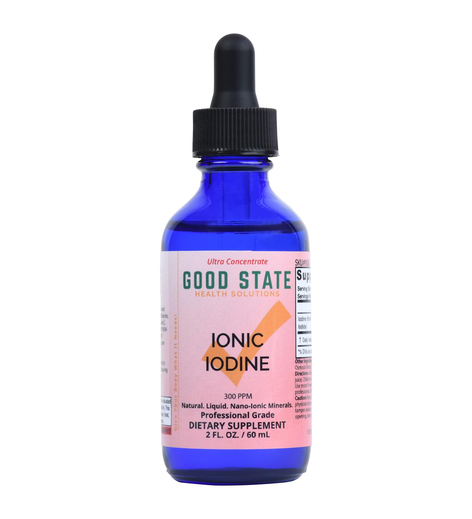 Good State Liquid Ionic Potassium Iodide Supplement 150mcg | Vegan | Glass Bottle | Thyroid Health Energy Support | 2 oz - Buy Online on GoSupps.com