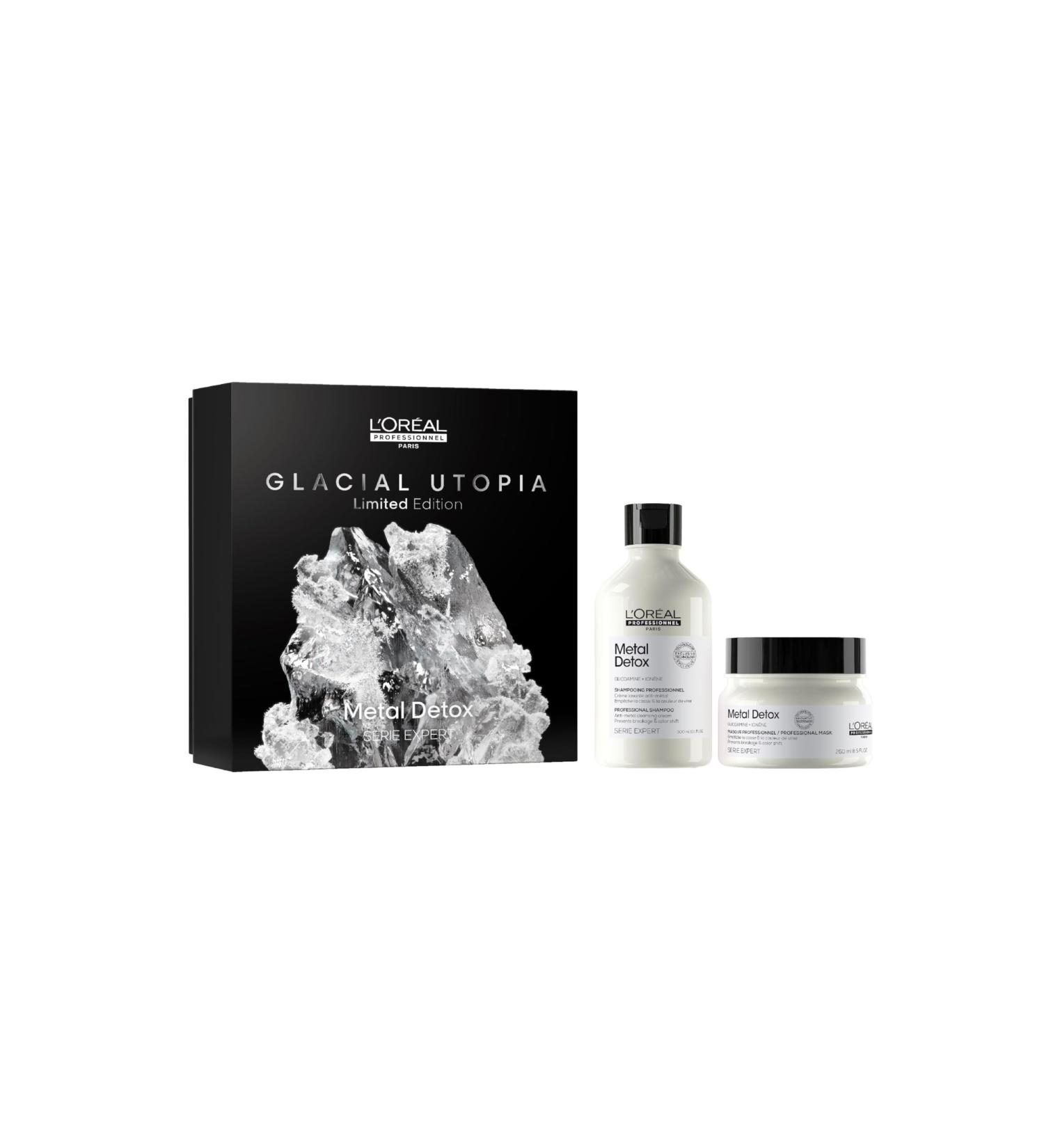 L'Or al Professionnel Metal Detox Gift Set Anti-Metal Routine Damaged & Brittle Hair Shampoo + Mask Duo Limited Edition Serie Expert - Buy Online on GoSupps.com