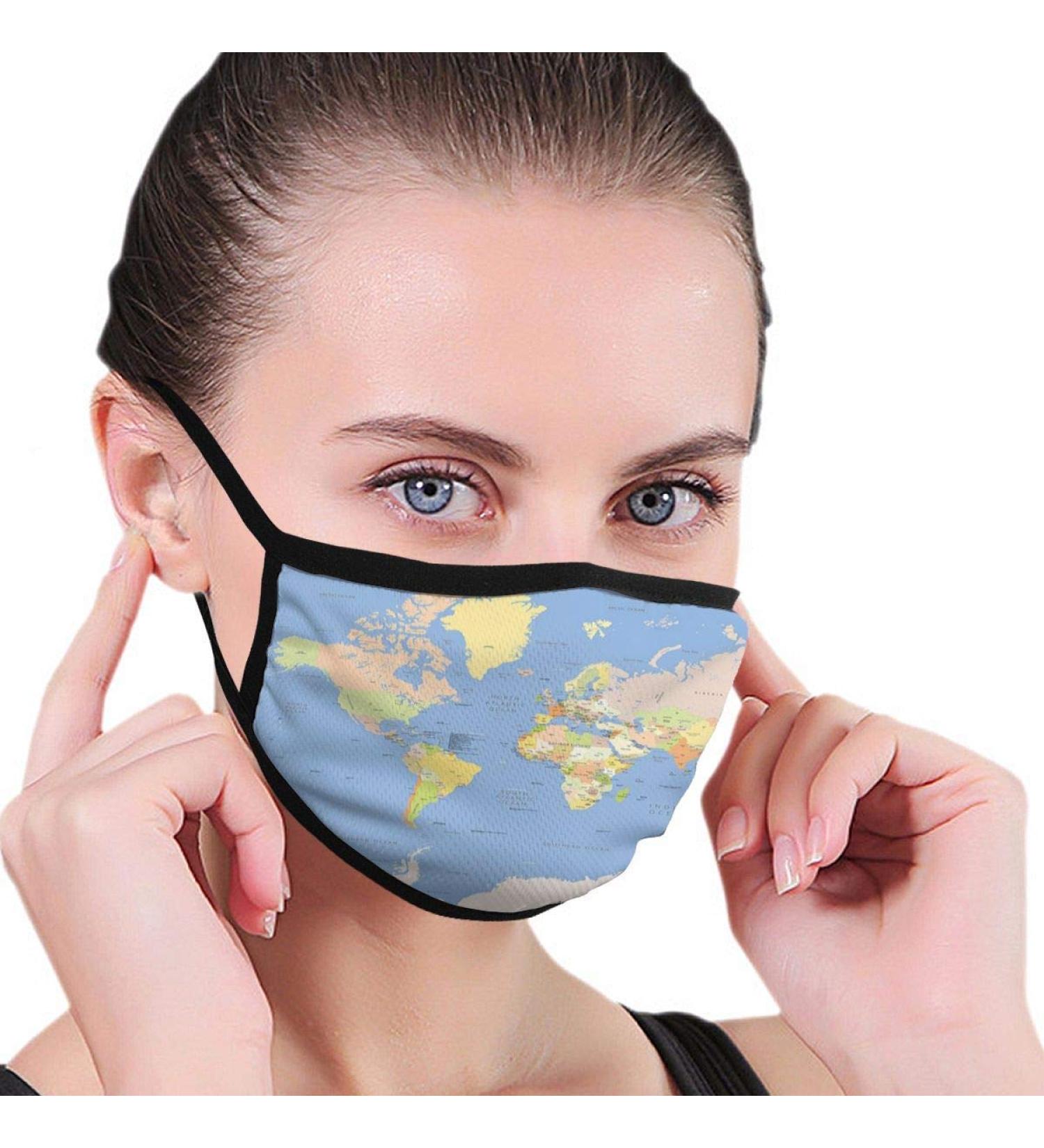 Murder World Map Administrative Card Women Men Anti Wind Staub Protection Protection cover for ski charging camping travel safety daily use