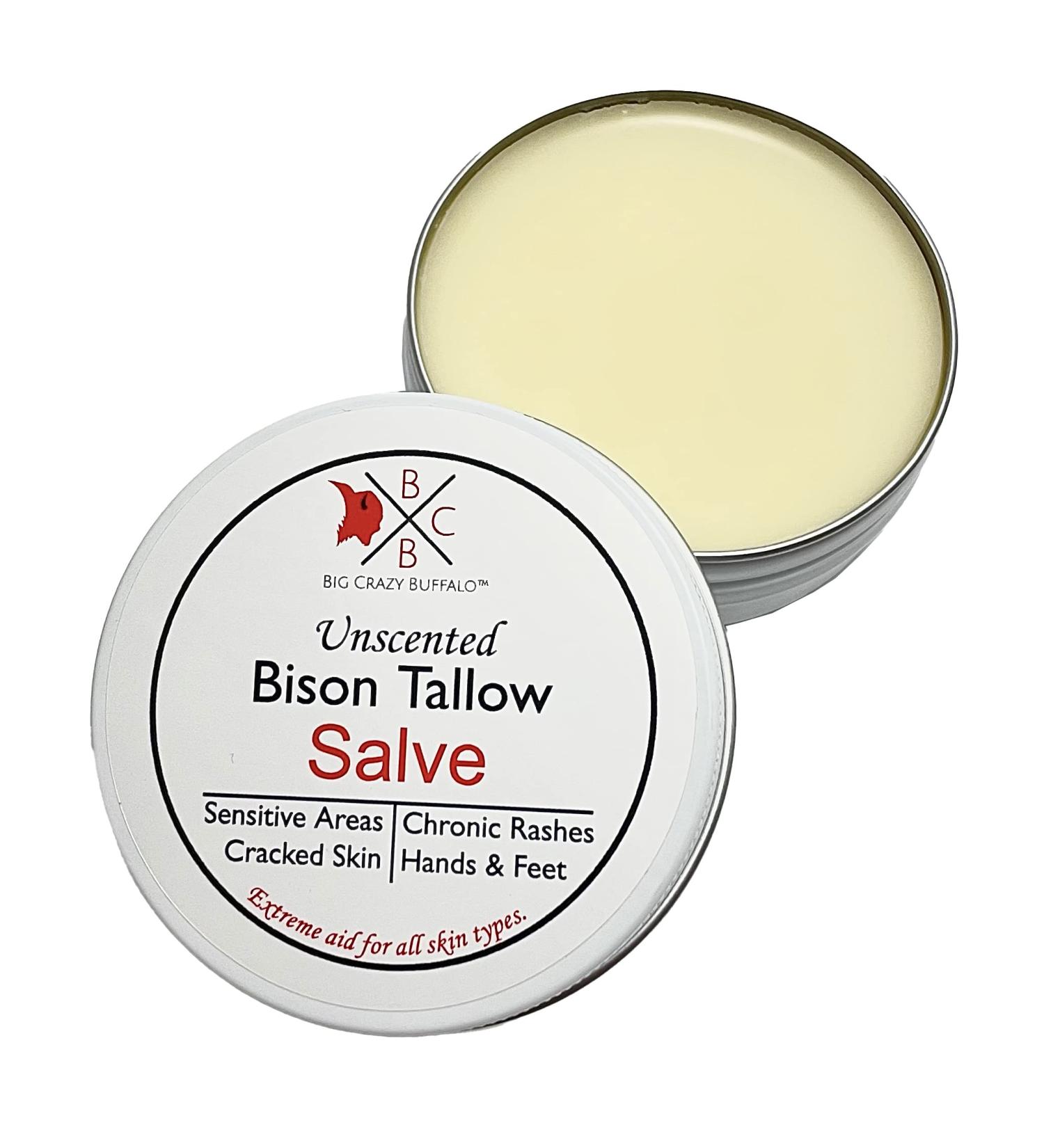 Big Crazy Buffalo Pure Bison Tallow Salve - Unscented Body Butter for Full Body Hydration | Replaces Lotion for Cracked, Dry, Itchy Skin - Buy Online on GoSupps.com