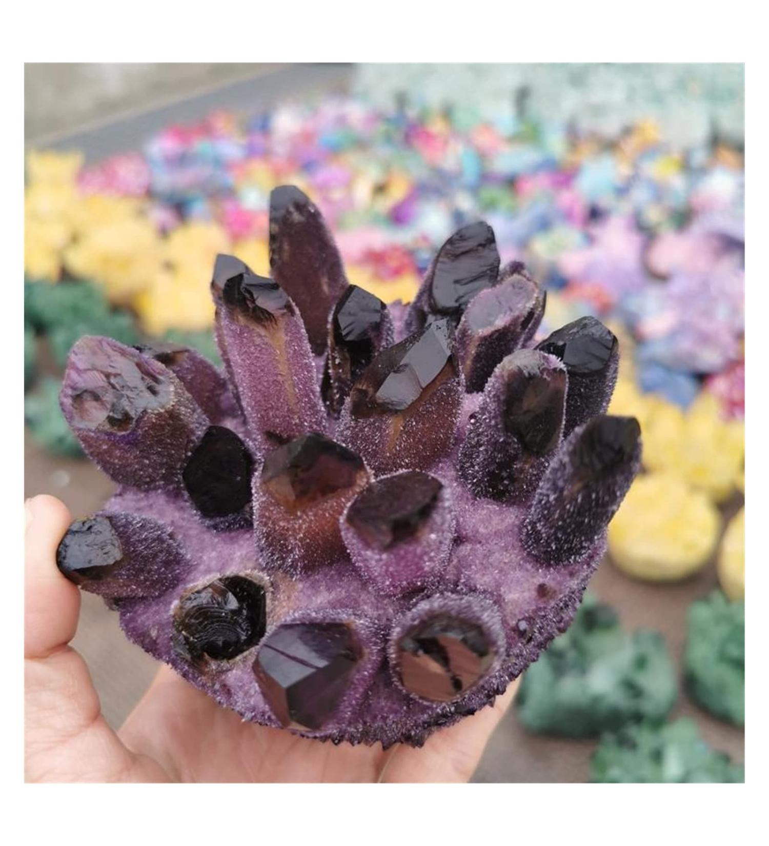 Natural Crystal Rough 1 pc 360g Purple Ghost Phantom Quartz Crystal Cluster Specimen - Buy Online on GoSupps.com