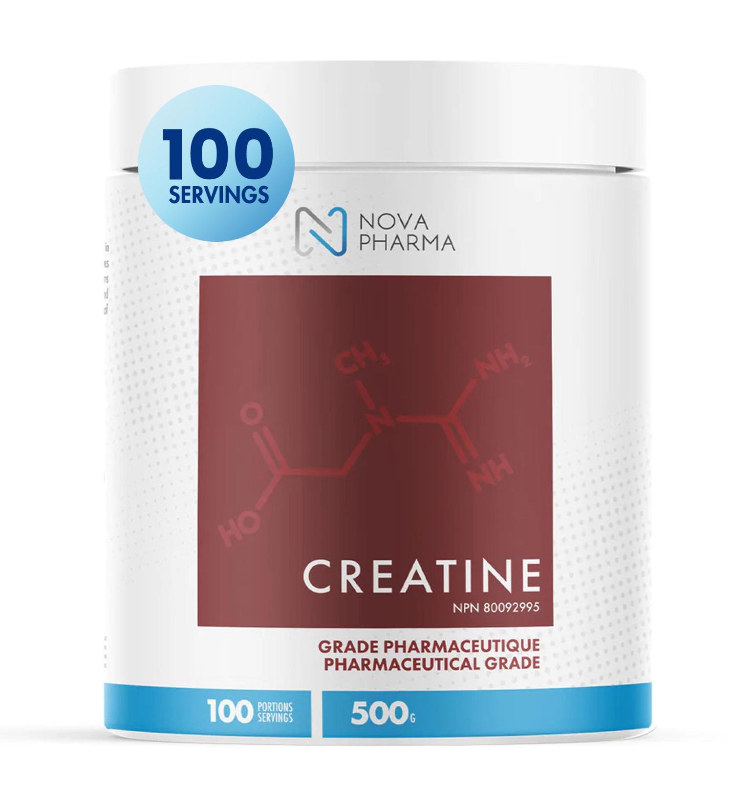 Nova Pharma Creatine - Promotes Muscle Development Boosts Power Energy Strength and Workout Performance Creatine Powder Supplement for Athletes Fitness Enthusiasts and Gym Goers - 100 Portions - Buy Online on GoSupps.com