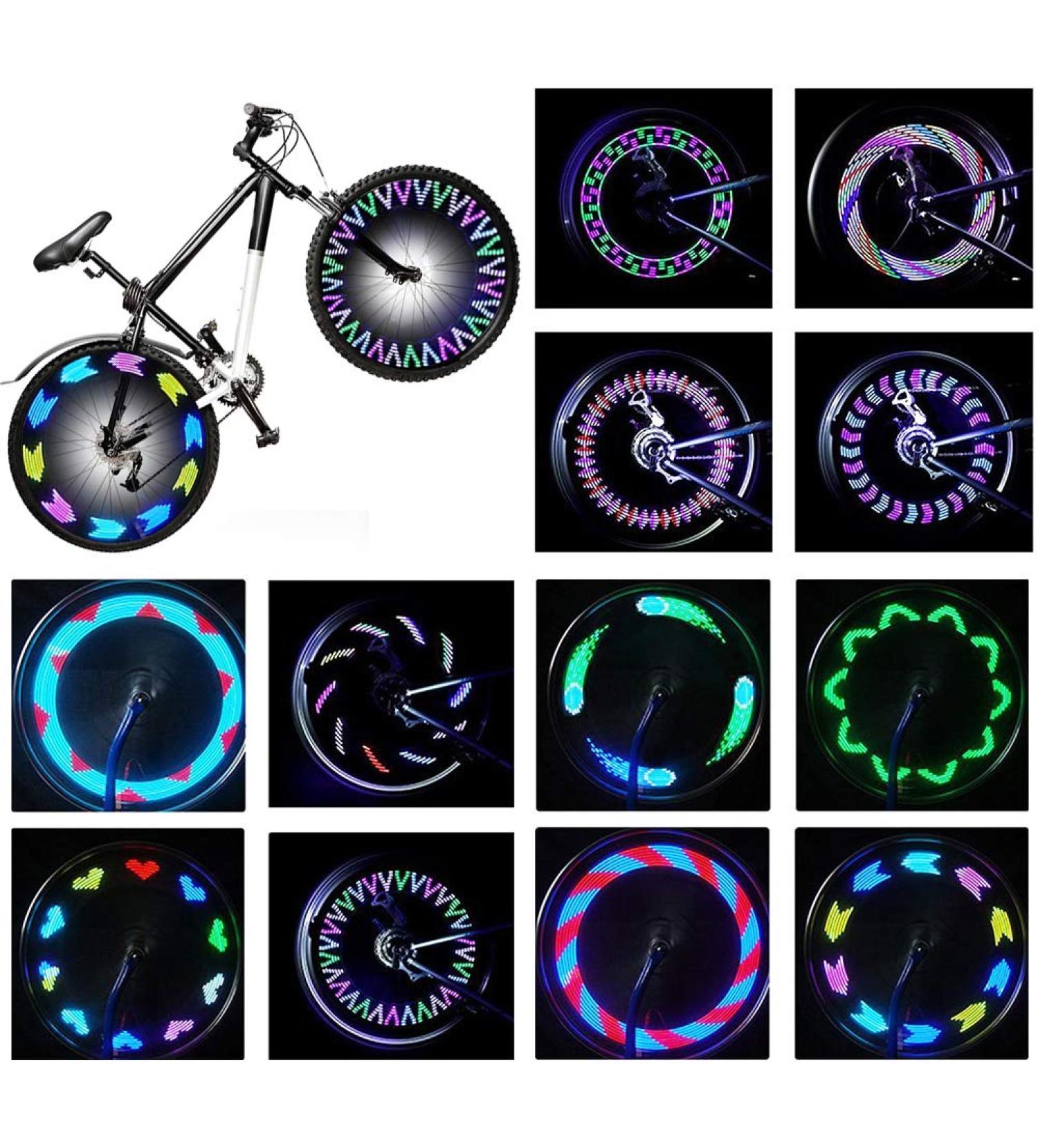Rottay Bike Wheel Lights  Bicycle Wheel Lights Waterproof RGB Ultra Bright Spoke Lights 14-LED 30pcs Changes Patterns -Safety Cool Bike Tire Accessories Kids Adults-Visible from All Angle 2-pack - Buy Online on GoSupps.com