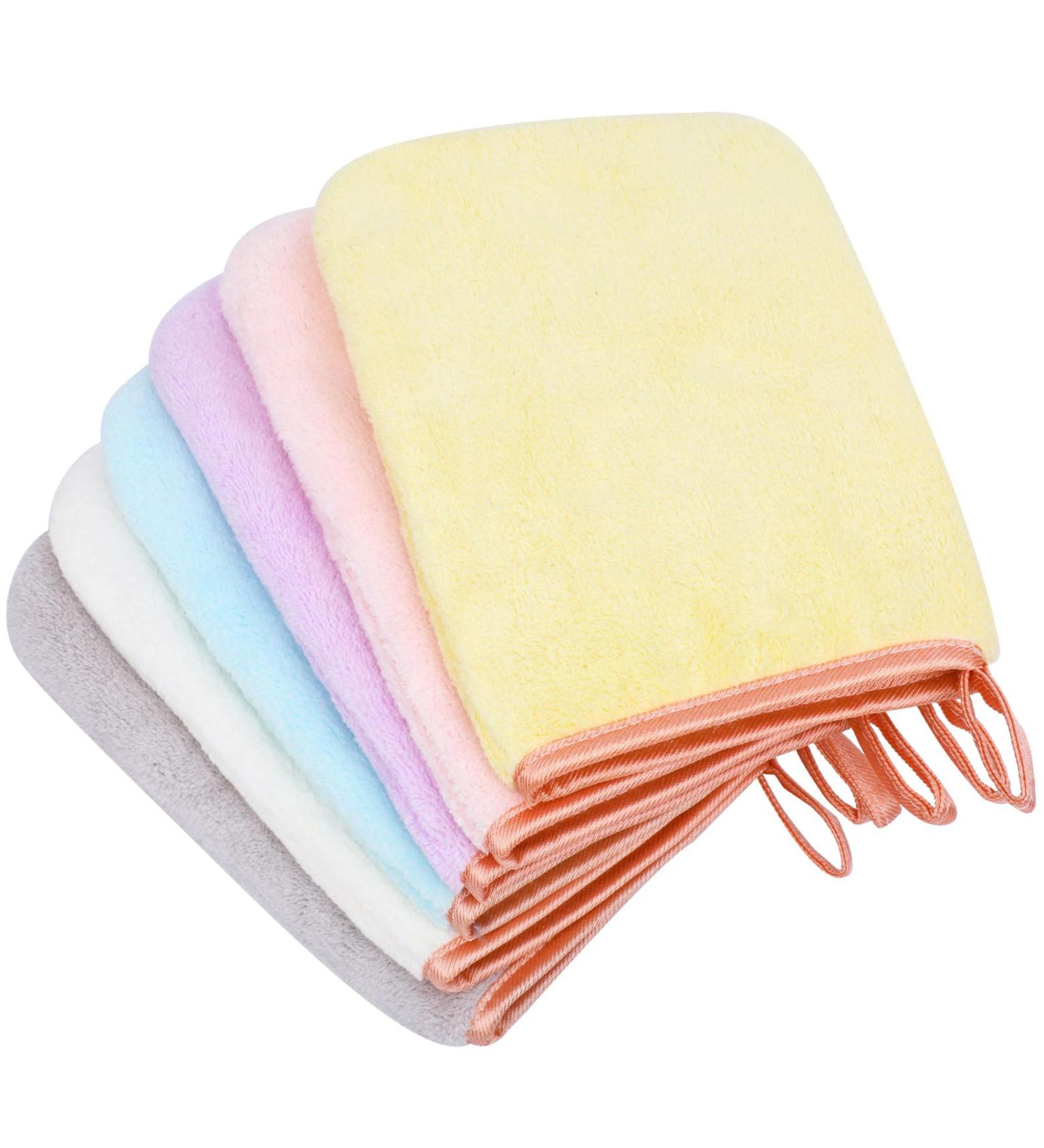 Phogary 6-Piece Microfiber Washing Gloves Set | Soft Coral Fleece Face & Bathing Cloths | Reusable Make-Up Remover Gloves in 6 Colors - Buy Online on GoSupps.com