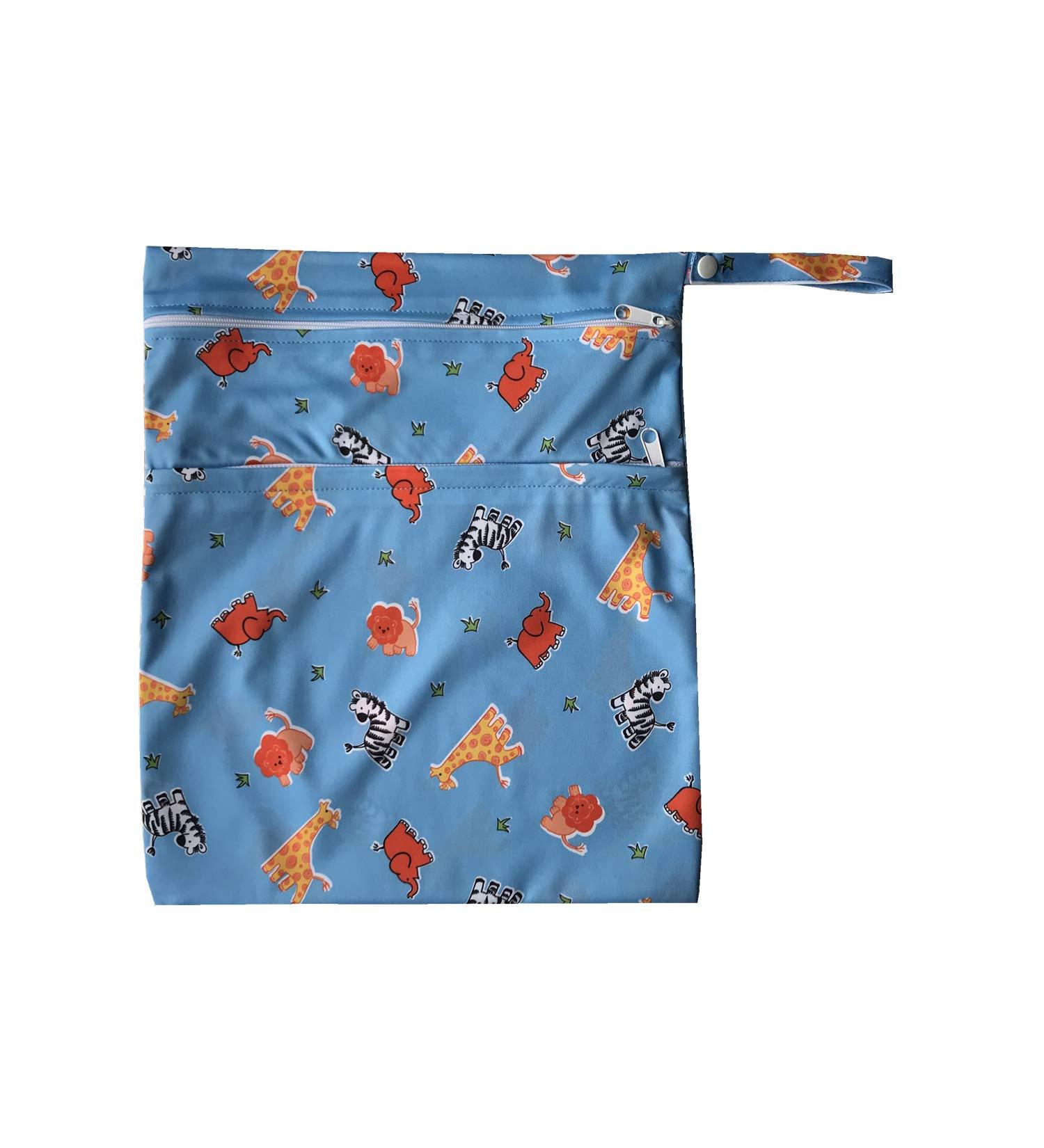 MUMBABY Wet Dry Bag for Baby Cloth Diaper Nappy - Reusable, Two Zippered Pockets (Lions) - Buy Online on GoSupps.com