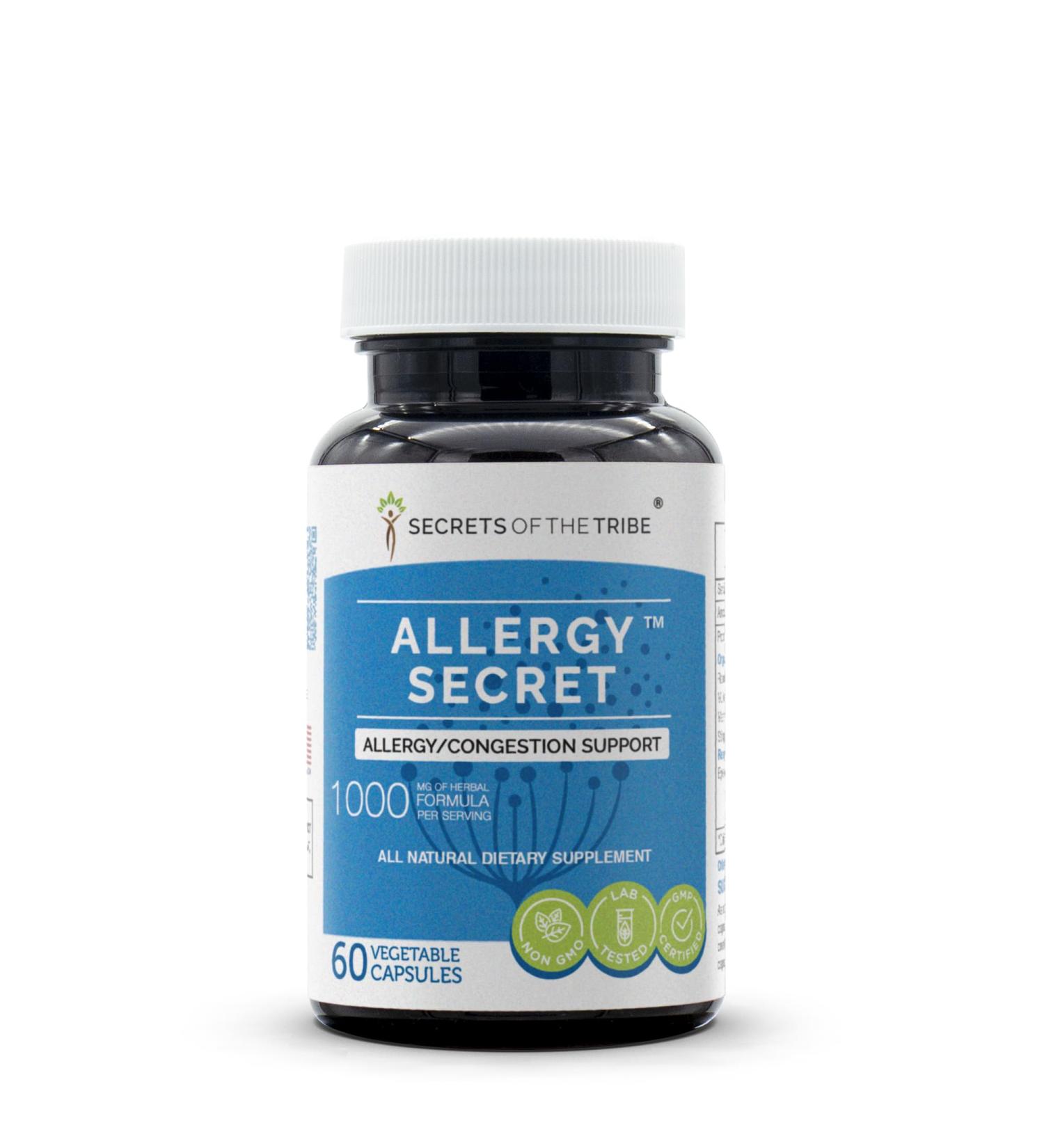 Secrets of the Tribe Allergy Secret - Herbal Allergy & Congestion Support Supplement (60 Capsules) - International Shipping Available - Buy Online on GoSupps.com