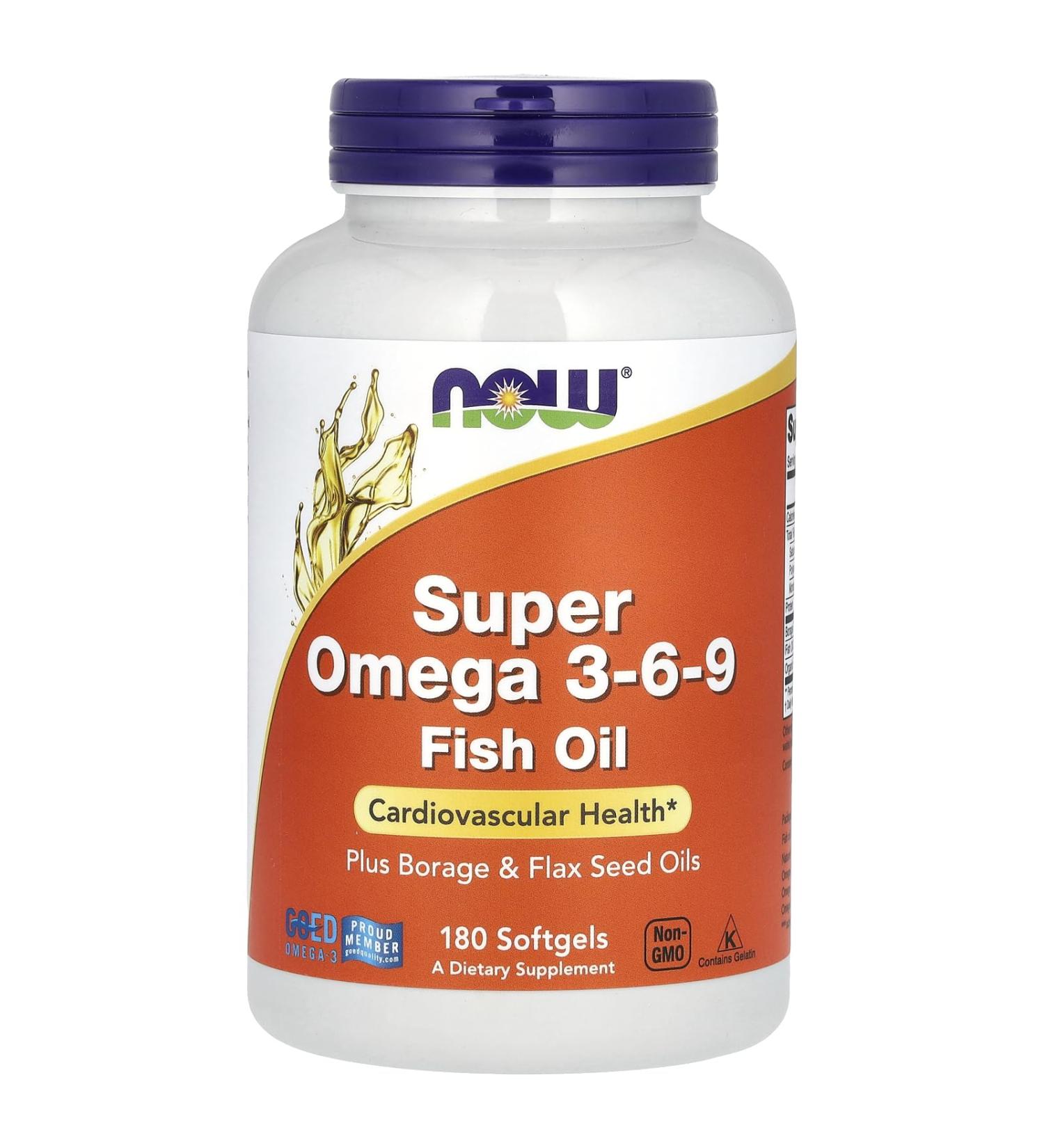Now Foods Super Omega 3-6-9 Soft-gels 1200Mg 180-Count