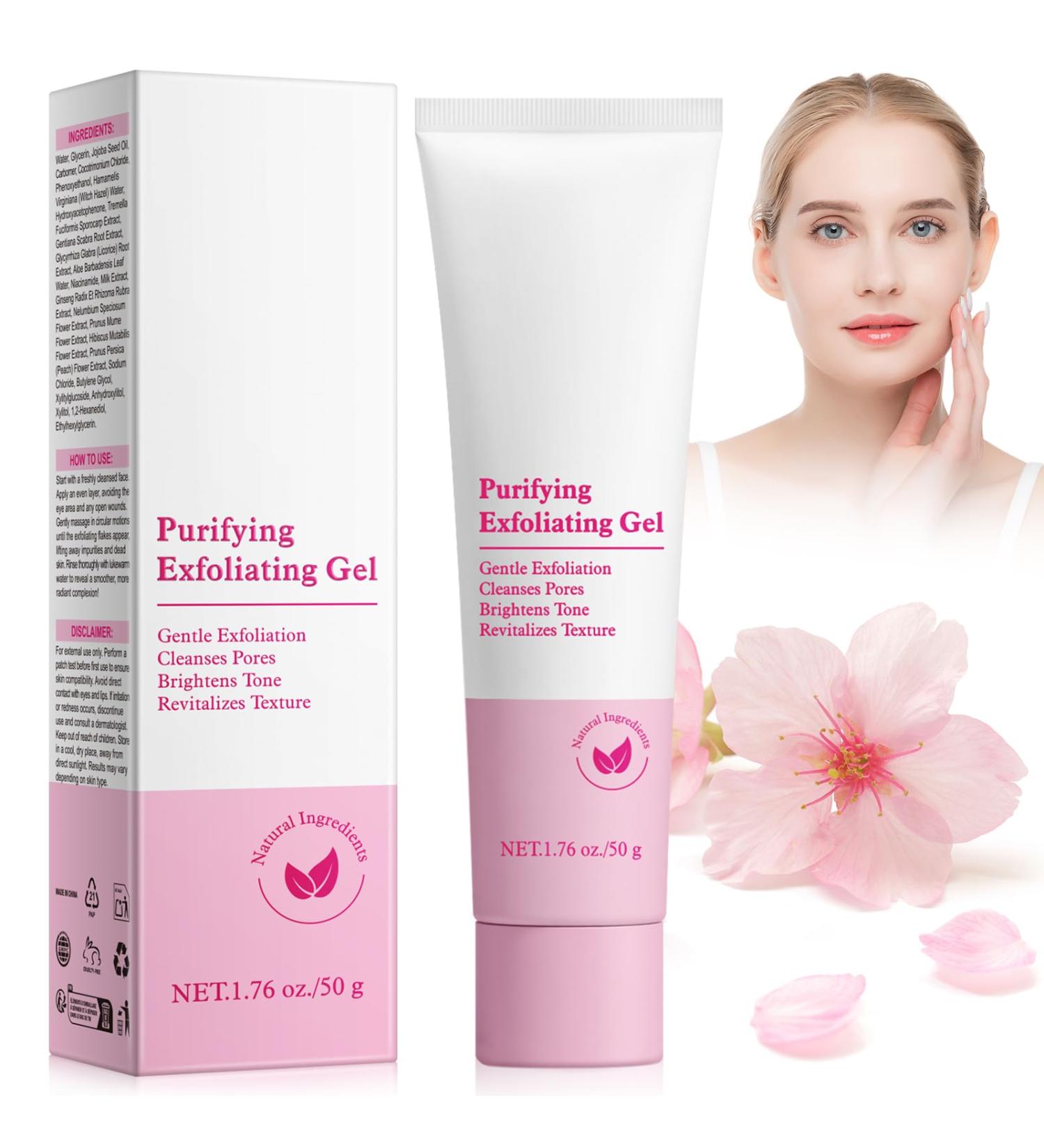 Purifying Exfoliating Gel Face Facial Exfoliator Cleanser Gentle Face Scrub Exfoliating Gel Purifying for Facial & Body Deep Cleansing Regulates Water & Oil Balance Smoother & Softer 1.76 Fl Oz - Buy Online on GoSupps.com