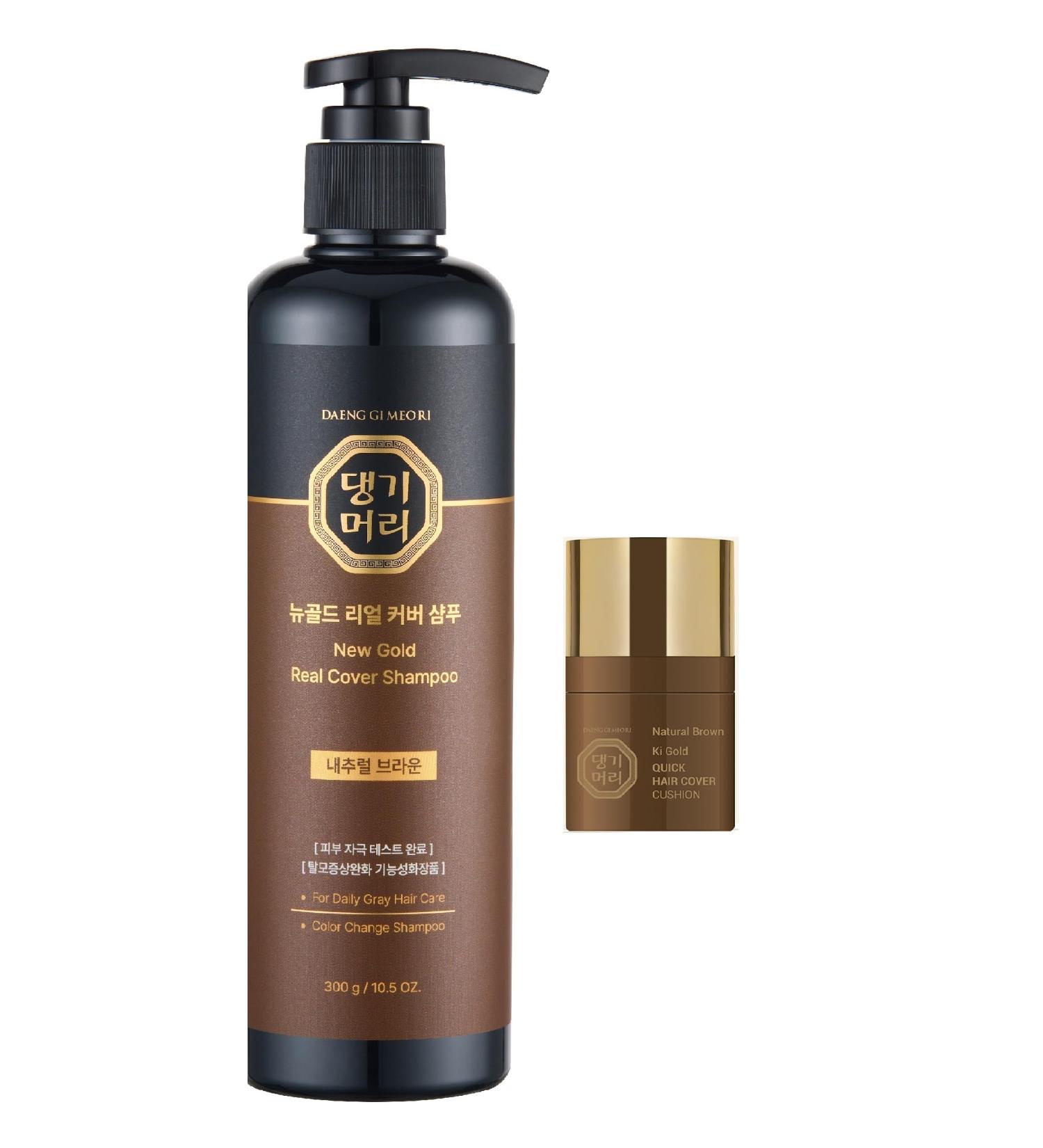 Daeng Gi Meo Ri Gold Shampoo & Ki Gold Cushion Combo - Korean Hair Care for Gray Hair Darkening & Scalp Coverage - Buy Online on GoSupps.com