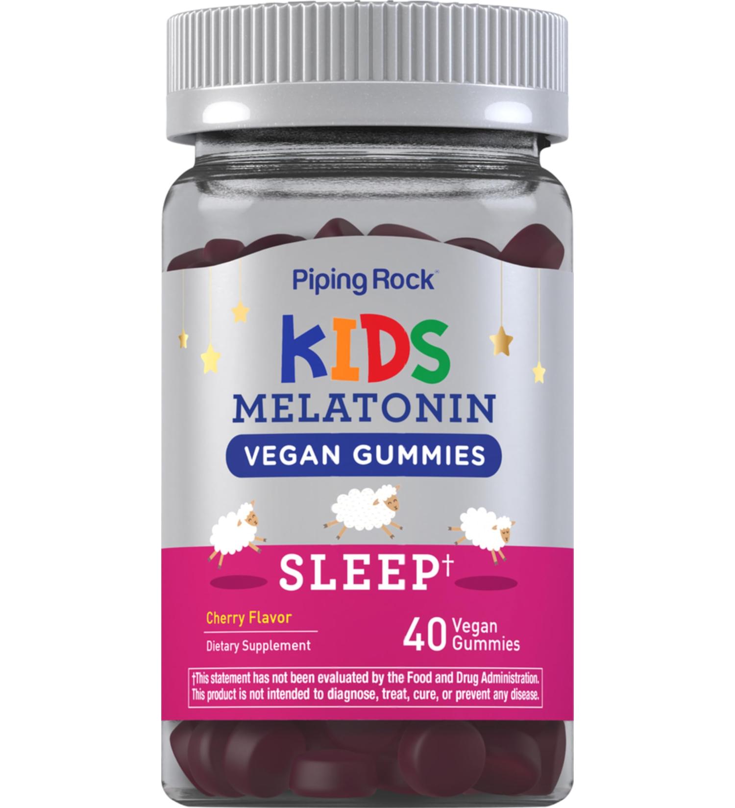 Piping Rock Kids Melatonin Gummy 1mg | 40 Gummies | Cherry Flavor | Vegan Non-GMO Gluten Free Supplement - Buy Online on GoSupps.com