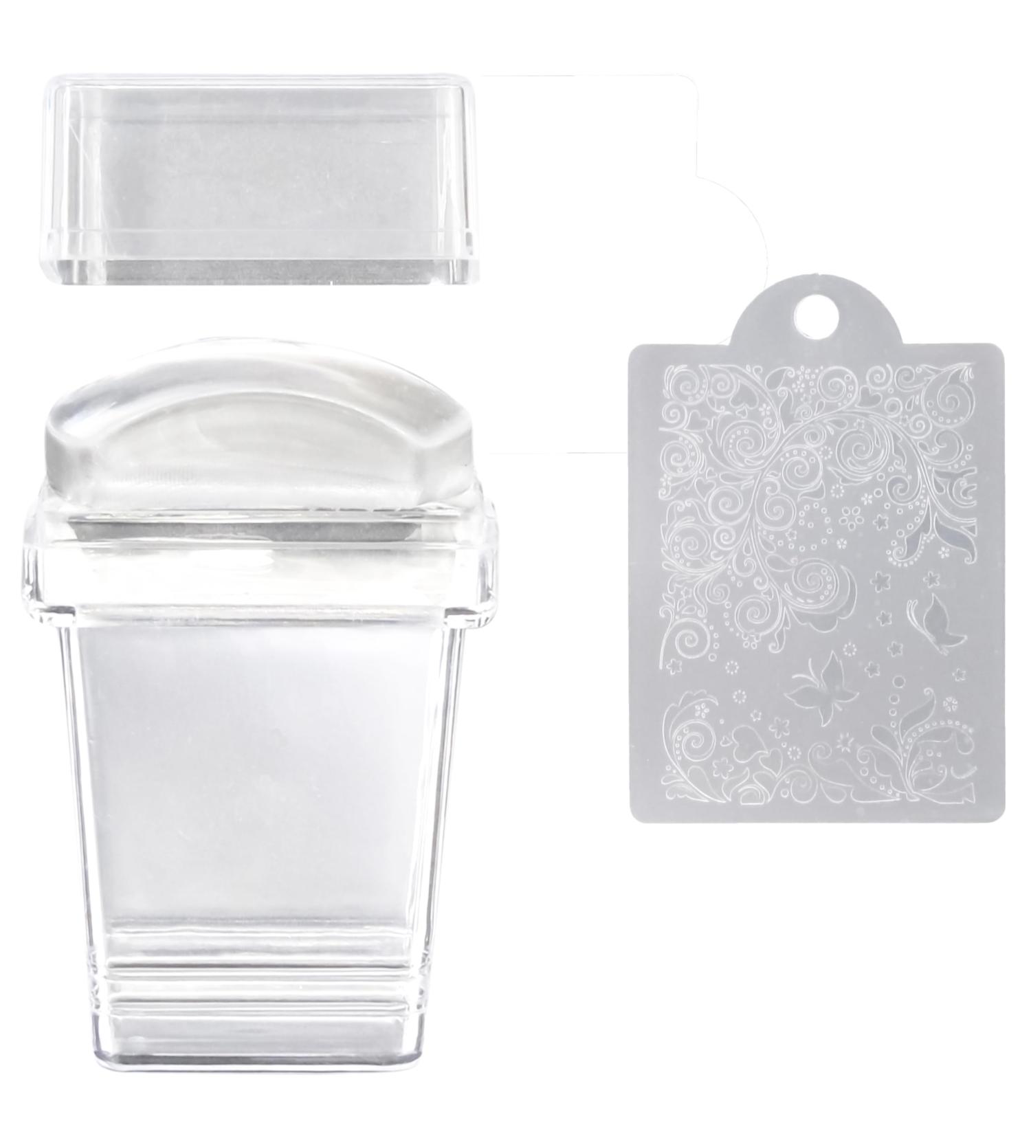 French Tip Stamp Nail Stamper French Manicure Stamp for French Tip Nail Stamp French Tip Tool Nail Tip Stamp Jelly Stamper Silicone Stamper for Nails French Tip Manicure Stampers and Scrapers
