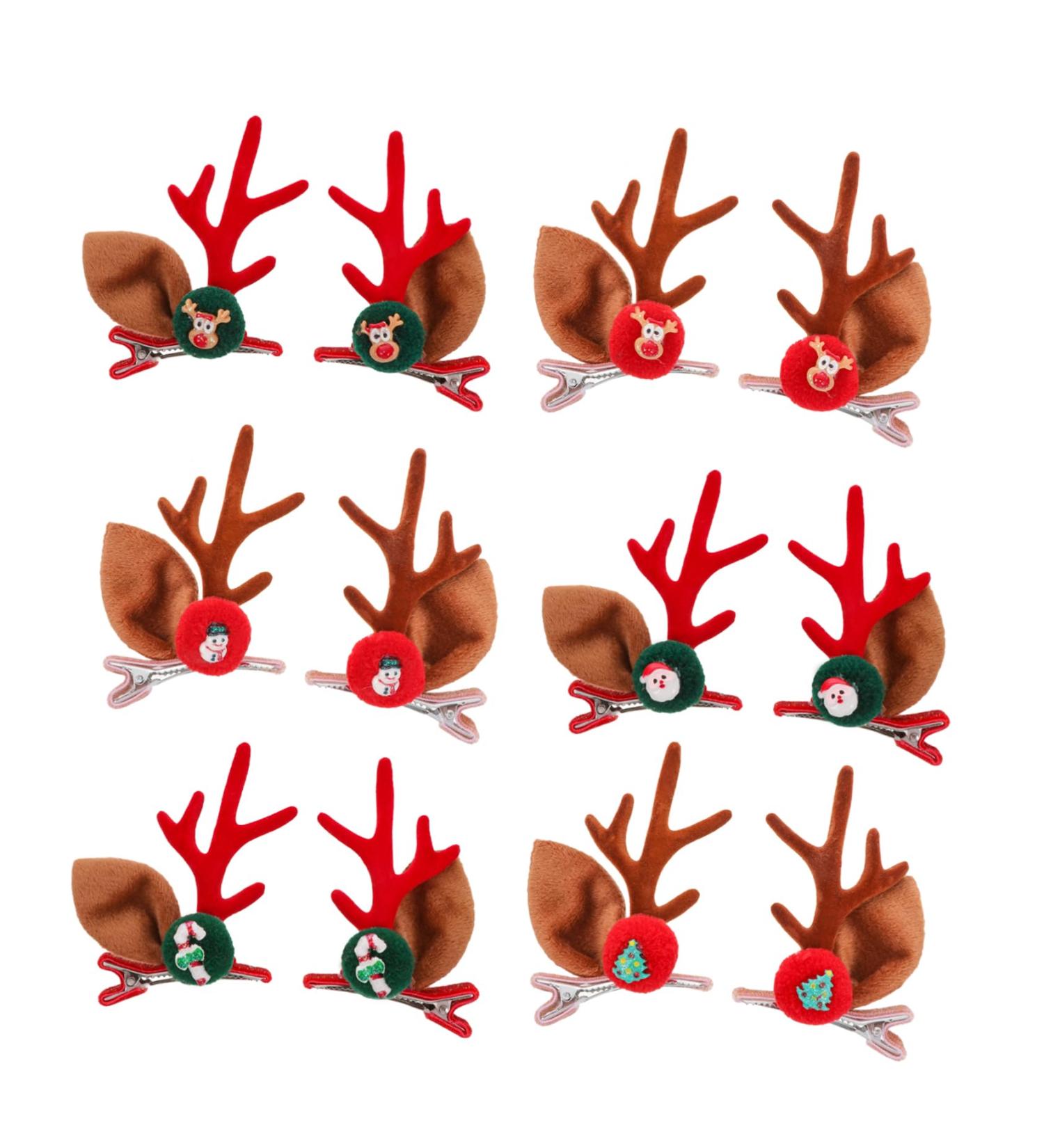 FRCOLOR Kids Pairs Christmas antler hair clip Xmas Hairpins for Women holiday hair clip Deer Horn Hair Barrettes Christmas kids Hair Clips snowman hair clip cute Horn hairpin cloth Hair - Buy Online on GoSupps.com