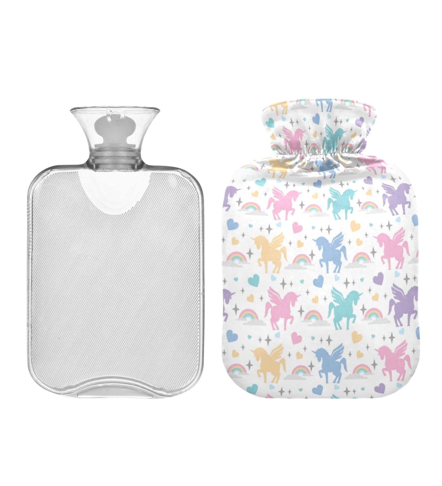 2L Unicorn Hot Water Bottle with Lid - Rainbow Pain Relief & Winter Hand Feet Warmer - Buy Online on GoSupps.com