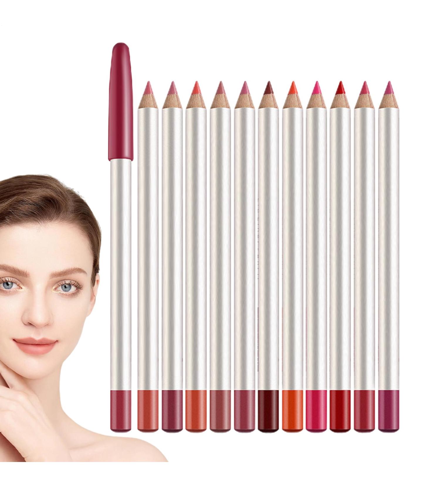  Pruojhw Lip Liners - 12 Colors - Satin Finish - Long-Lasting - Lip Pencil - For Women Girls Family Sister Friend - Buy Online on GoSupps.com