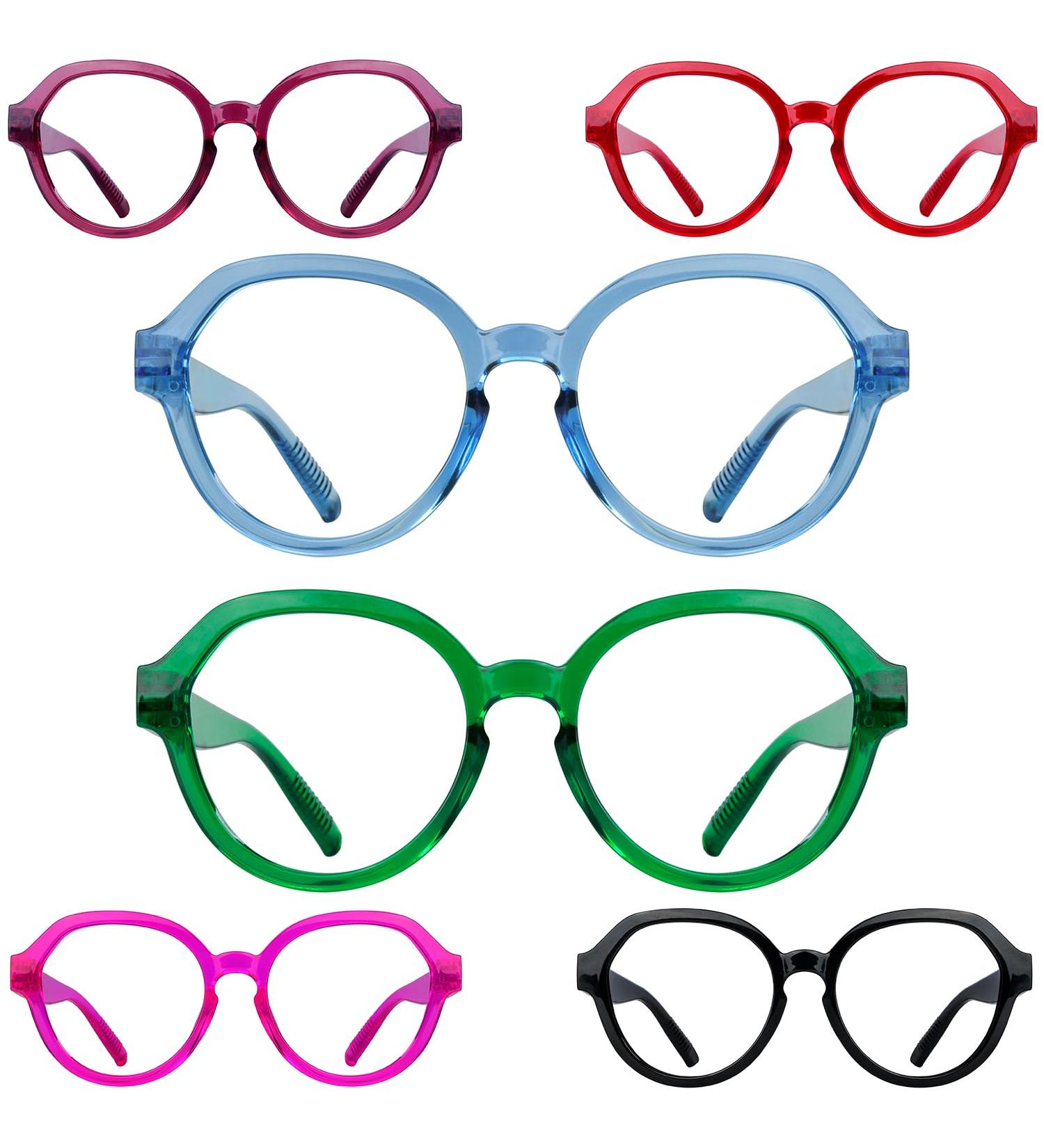 BLUELESS Oversized Reading Glasses 6-Pack for Women | Metalless Screwless Spring Hinges +2.00 Strength - Buy Online on GoSupps.com