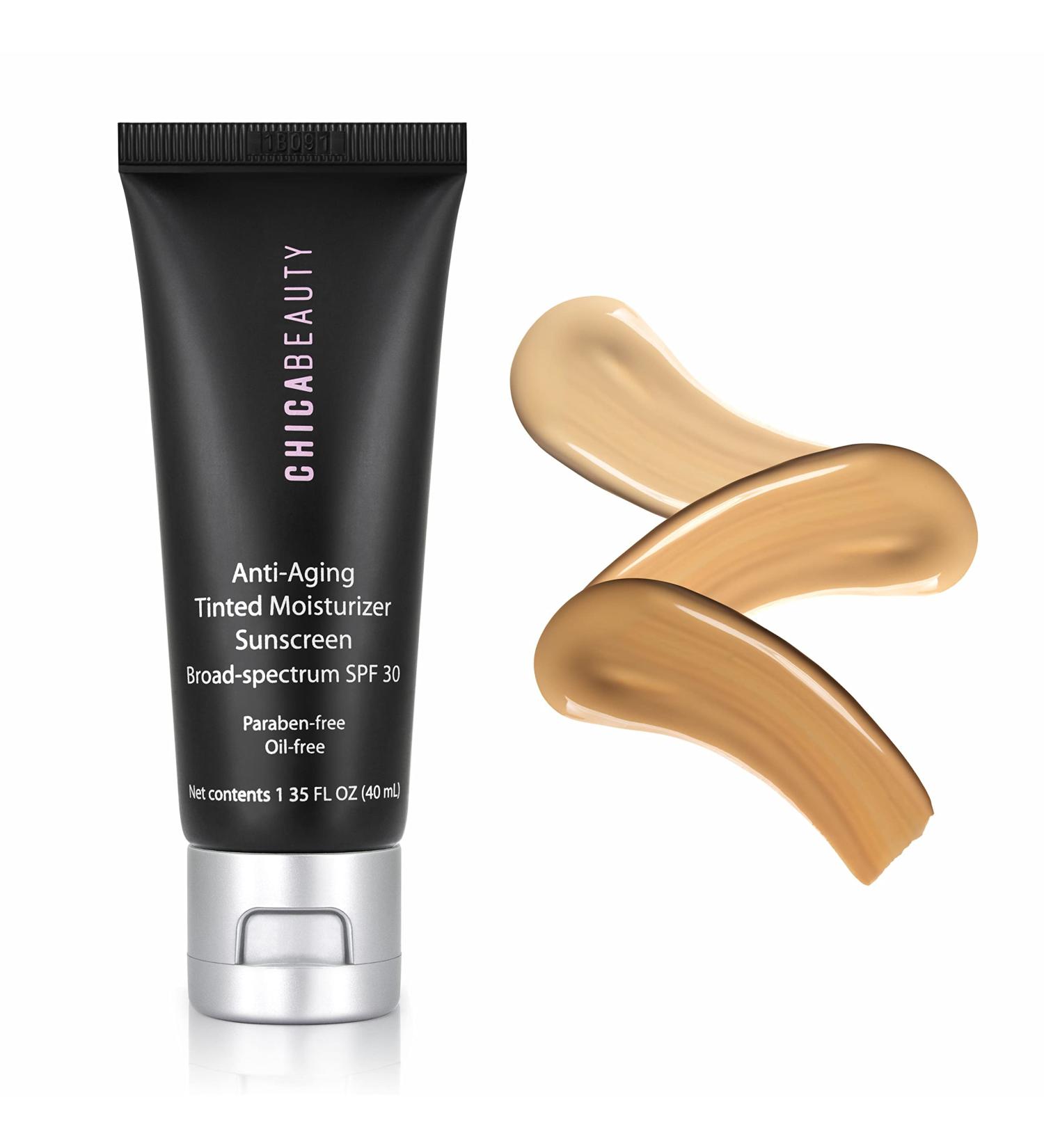 CHICA BEAUTY 3 in 1 Tinted Face Moisturizer SPF 30 - Anti-Aging Antioxidants, Vitamin A&E - Oil Free, Vegan, Cruelty & Paraben Free - Medium - Buy Online on GoSupps.com