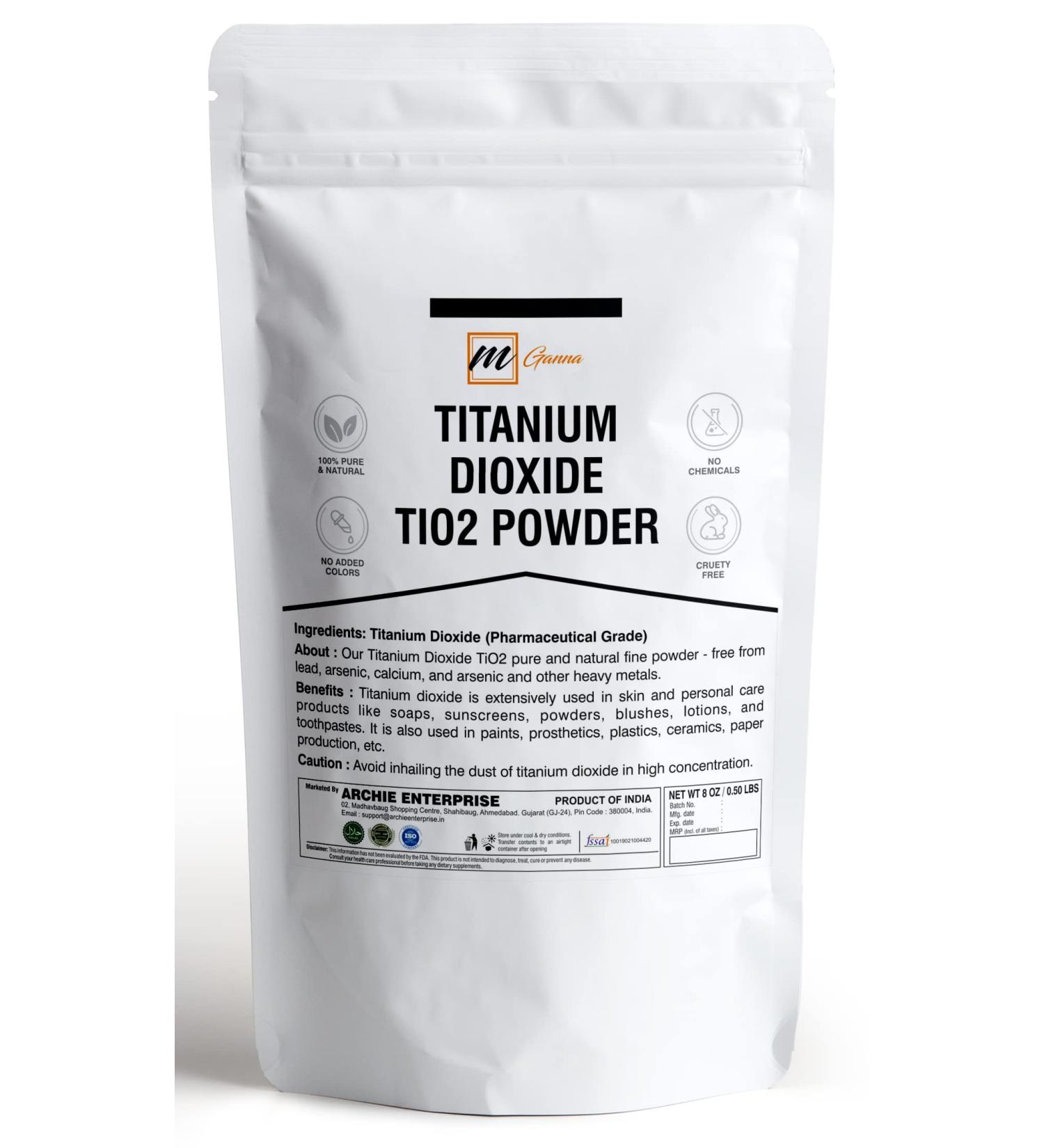 mGanna 100% Natural Non-Nano & Uncoated Titanium Dioxide Powder for Skin Hair and Health Care 1 LBS / 454 GMS