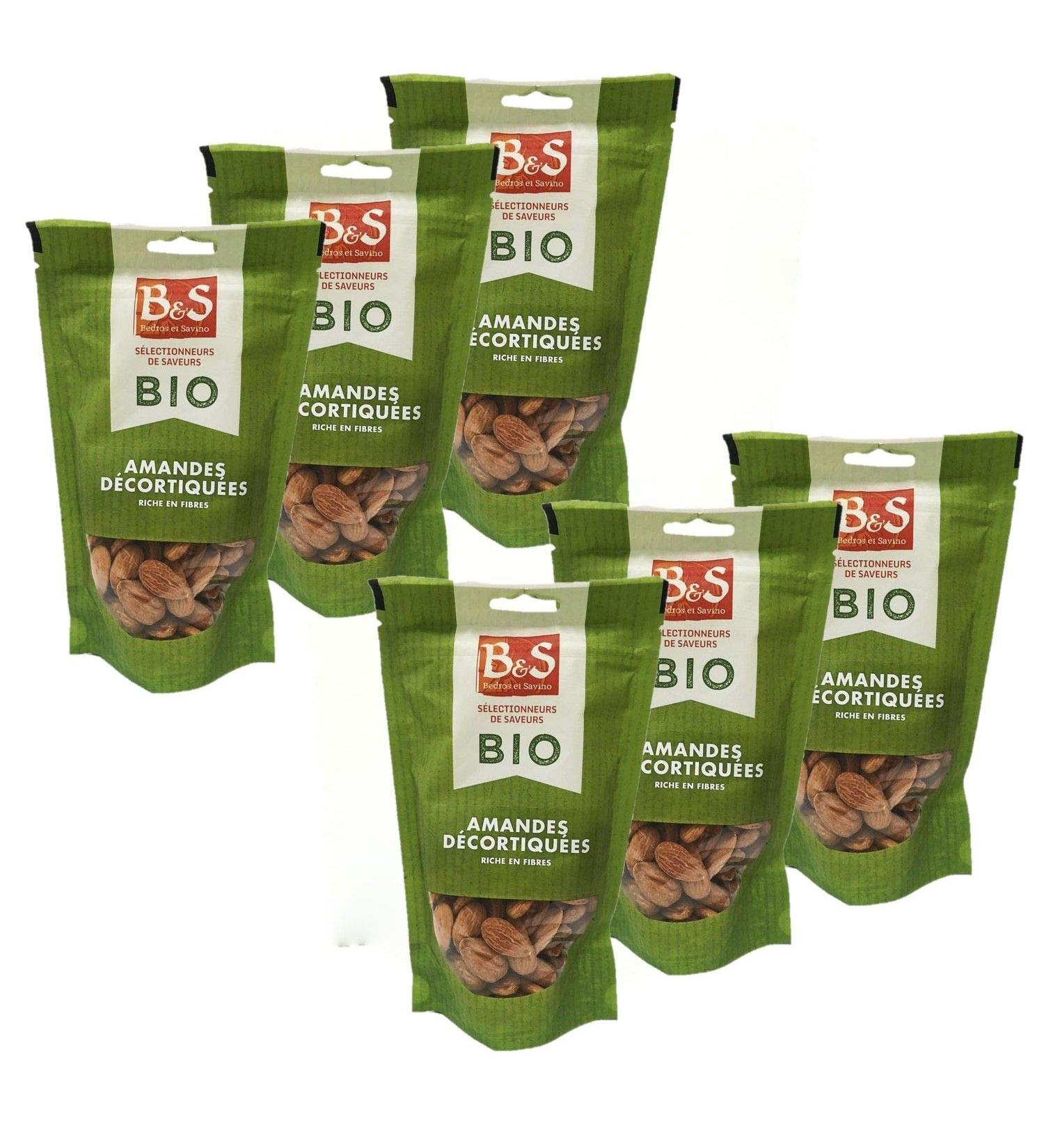 Set of 6 Organic Almonds - B&S - Pack of 6 - 125 g