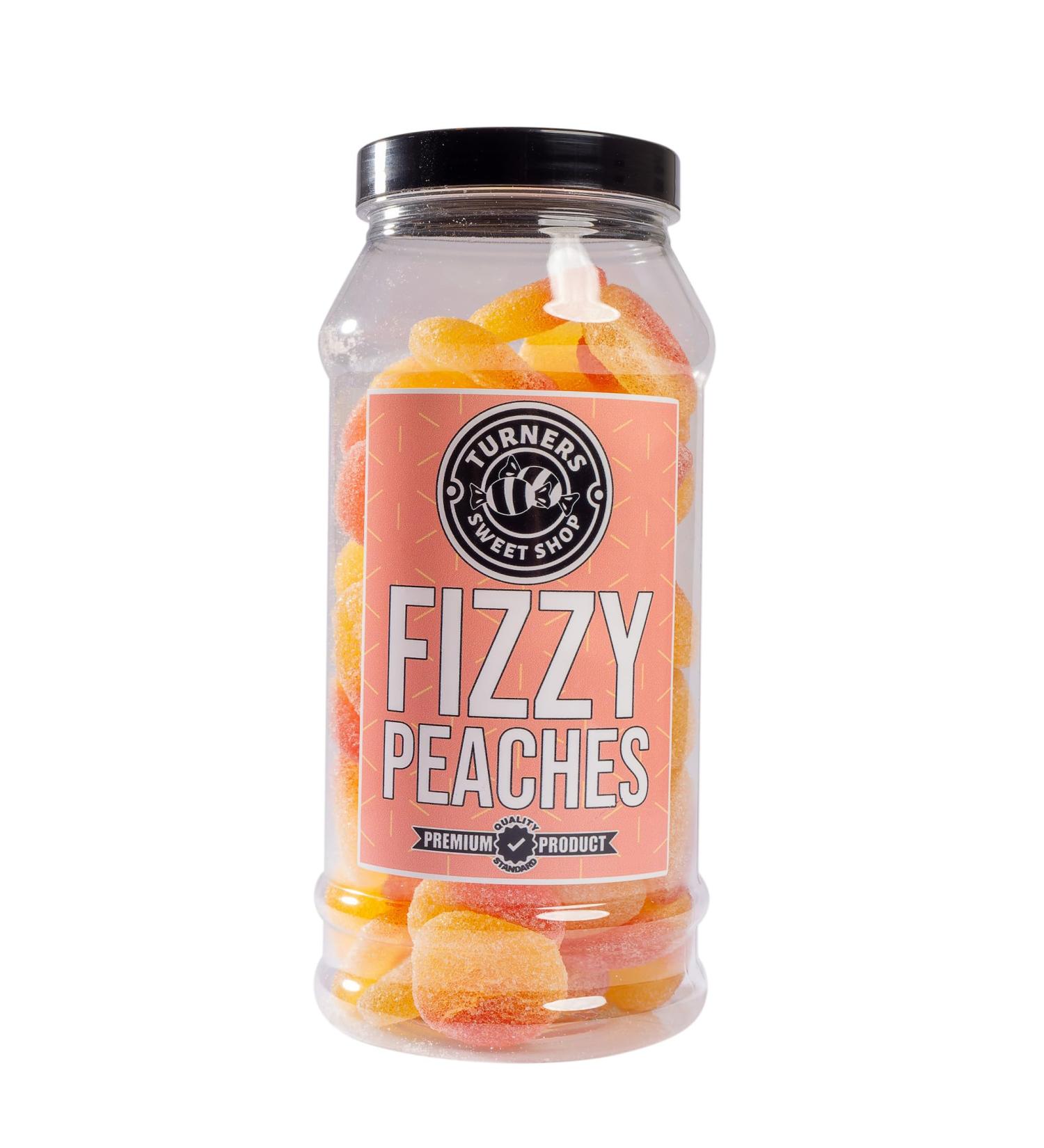 Fizzy Peaches - 600g by Turners Sweet Shop Traditional Retro Gift Jar Classic Original Pick & Mix Sweets Quality Confectionary Fantastic Gifts for Him Her or Them