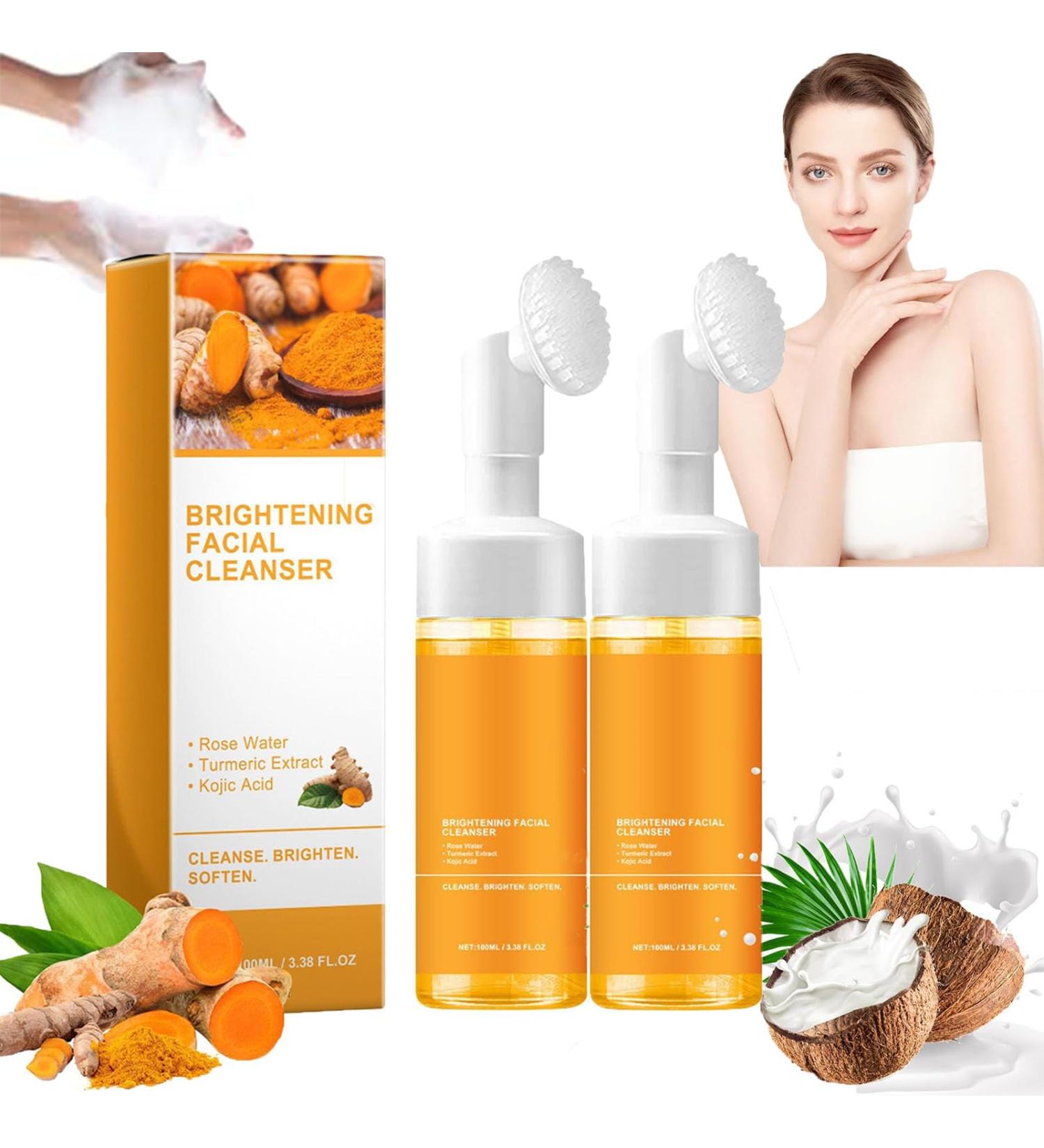 Shop Turmeric Foaming Facial Cleanser - All Skin Types - 2pcs | Best Turmeric Face Wash for Glowing Skin - Buy Online on GoSupps.com