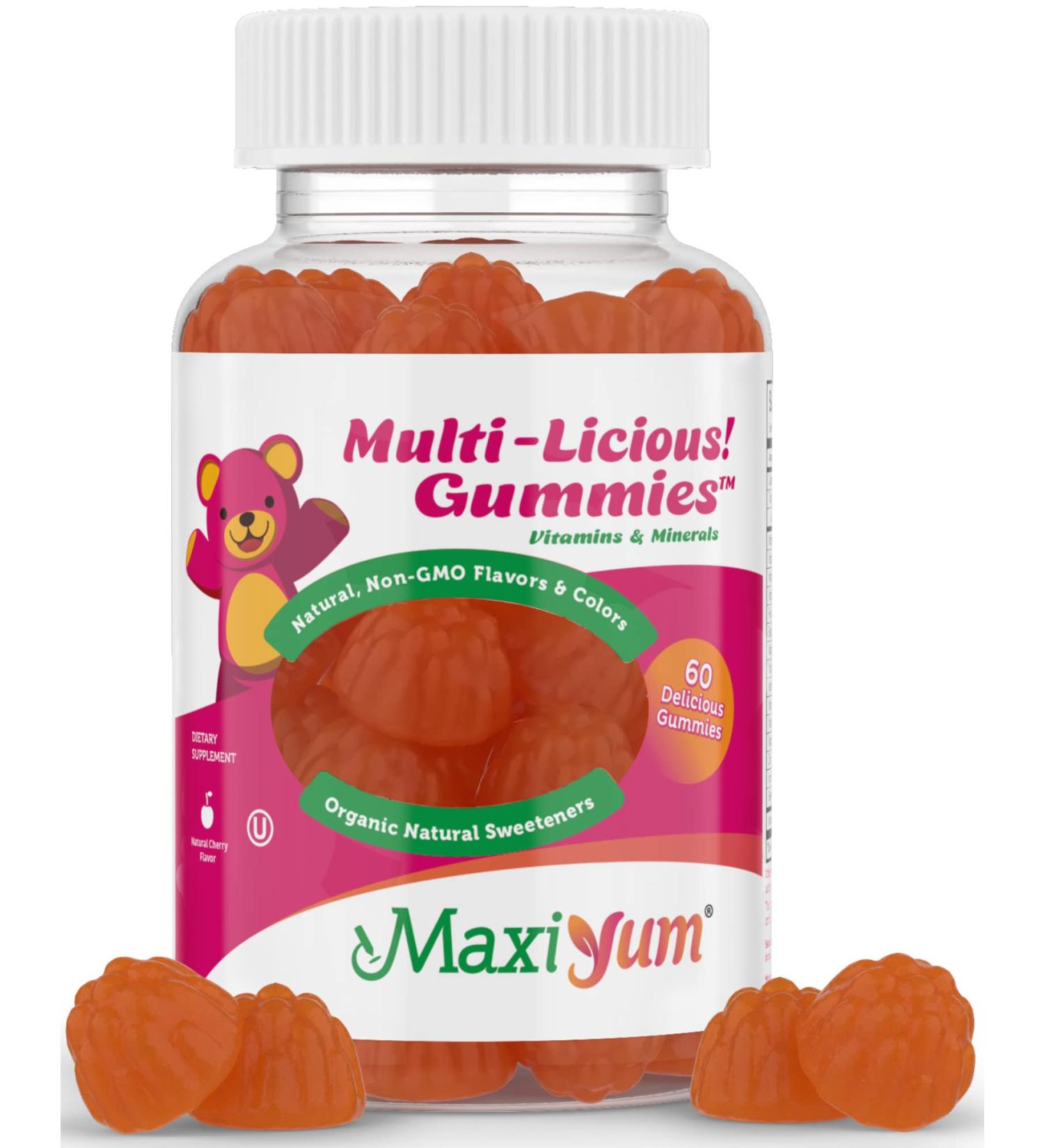 Maxi Health Cherry Flavored Multivitamin Gummies - 60 Vitamin Gummies for Adults & Kids - Buy Online on GoSupps.com
