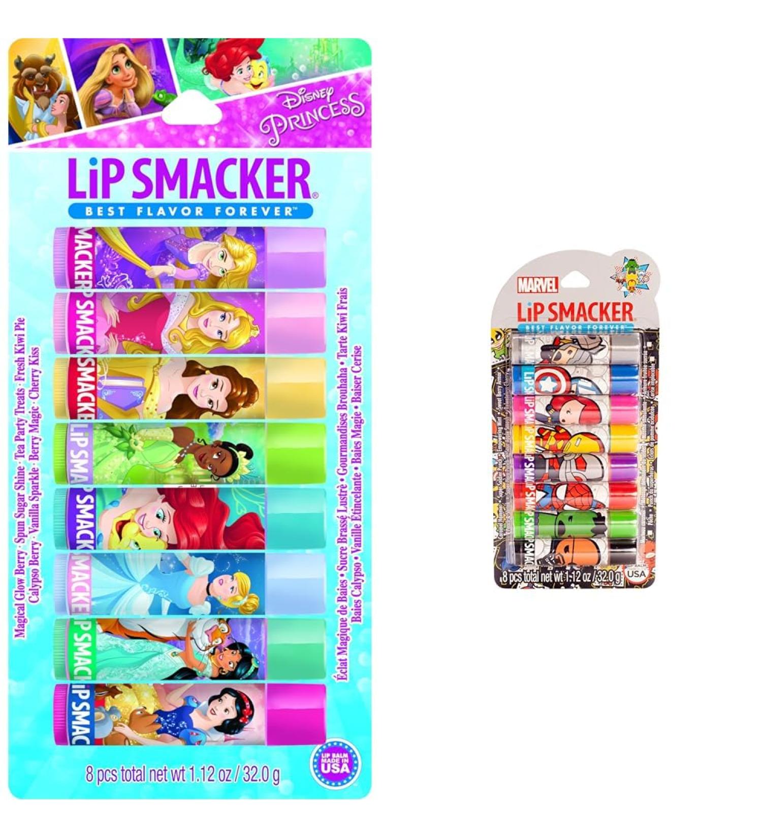 Disney Princess Party Pack with 8 Moisturizing Lip Balms & Marvel Avengers Party Pack with 8 Hydrating Superhero Lip Balms - Buy Online on GoSupps.com