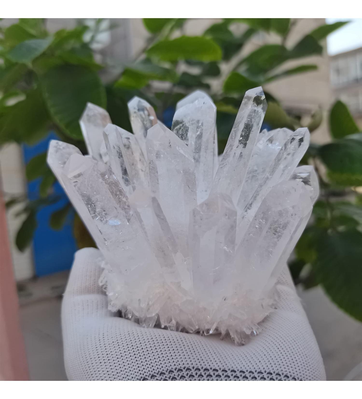 Gift for Family 1pcs Natural Raw Quartz White Clear Crystal Cluster Stones Crystal Point Specimen Home Decoration Raw Crystals Lucky Stone ningxiao - Buy Online on GoSupps.com