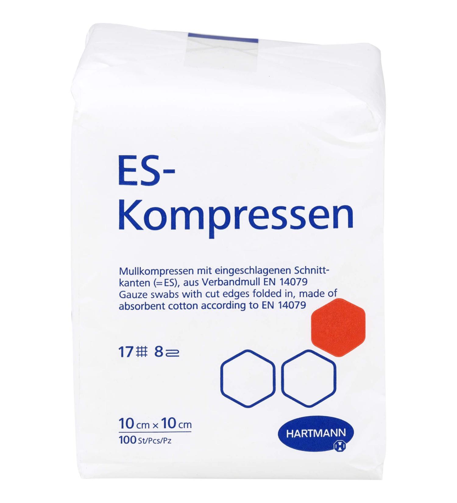 Buy ES Non-Sterile Compresses 10x10 cm - 8-Ply Pack of 100 | International Shipping Available - Buy Online on GoSupps.com