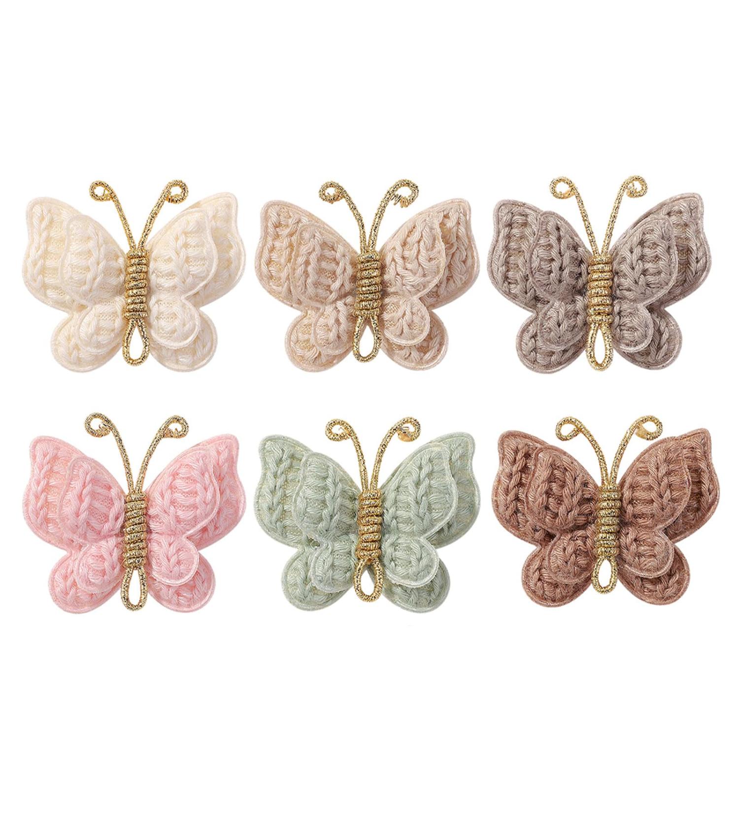 Cute & Versatile Butterfly Hair Clips Knitted Butterfly Hair Ties Lovely Hair Barrettes Perfect For Various Occasions Butterfly Hair Clips - Buy Online on GoSupps.com
