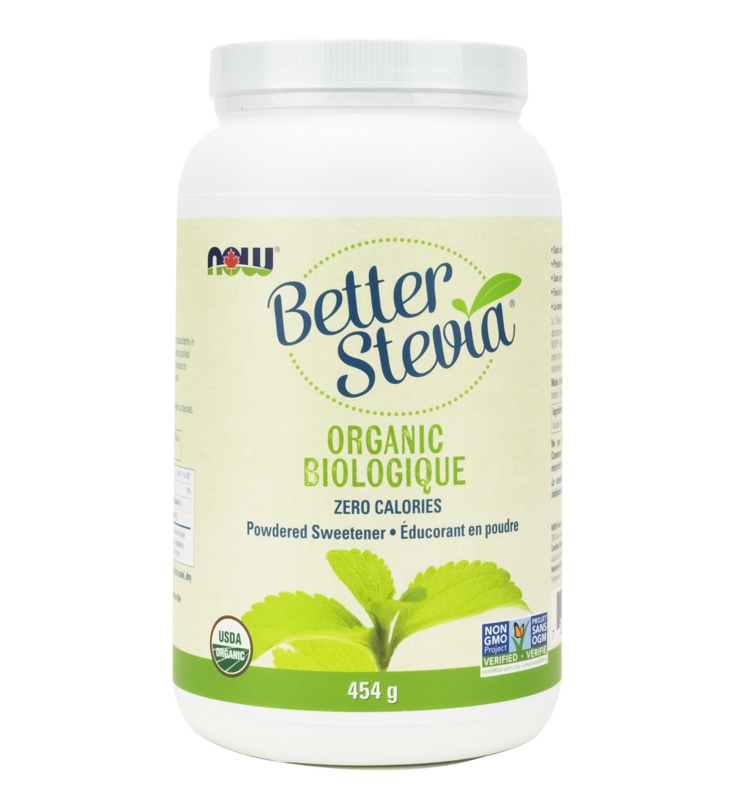 NOW Foods BetterStevia Organic Zero-Calorie Extract Powder Keto Friendly Suitable for Diabetics No Erythritol 454g - 324.0 ounces - Buy Online on GoSupps.com