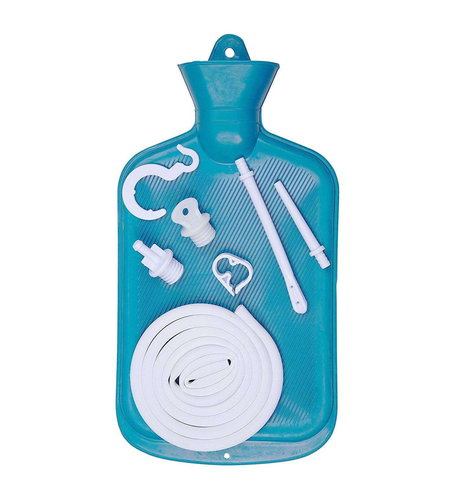 Enema Bag Kit - 2 Quart with 5ft Hose Multi-Size Tips & Water Flow Control - Perfect for Colon Cleanse Enemas (Blue) | International Shipping - Buy Online on GoSupps.com