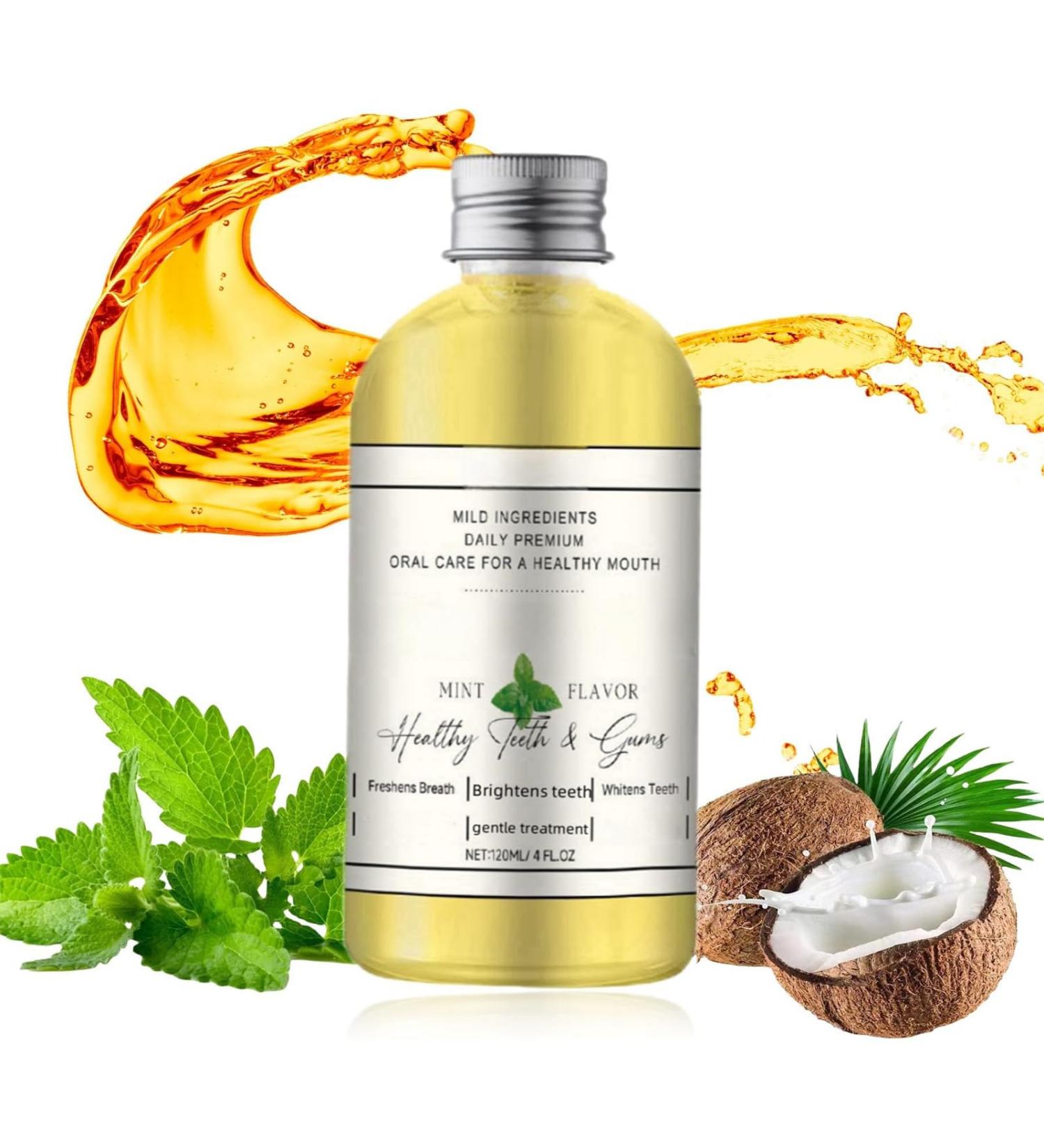 Coconut Oil Mouthwash Coconut Oil Mouthwash for Teeth Coconut Mint Mouthwash for Oral Care Whitening Mouthwash for Fresh Breath - Buy Online on GoSupps.com