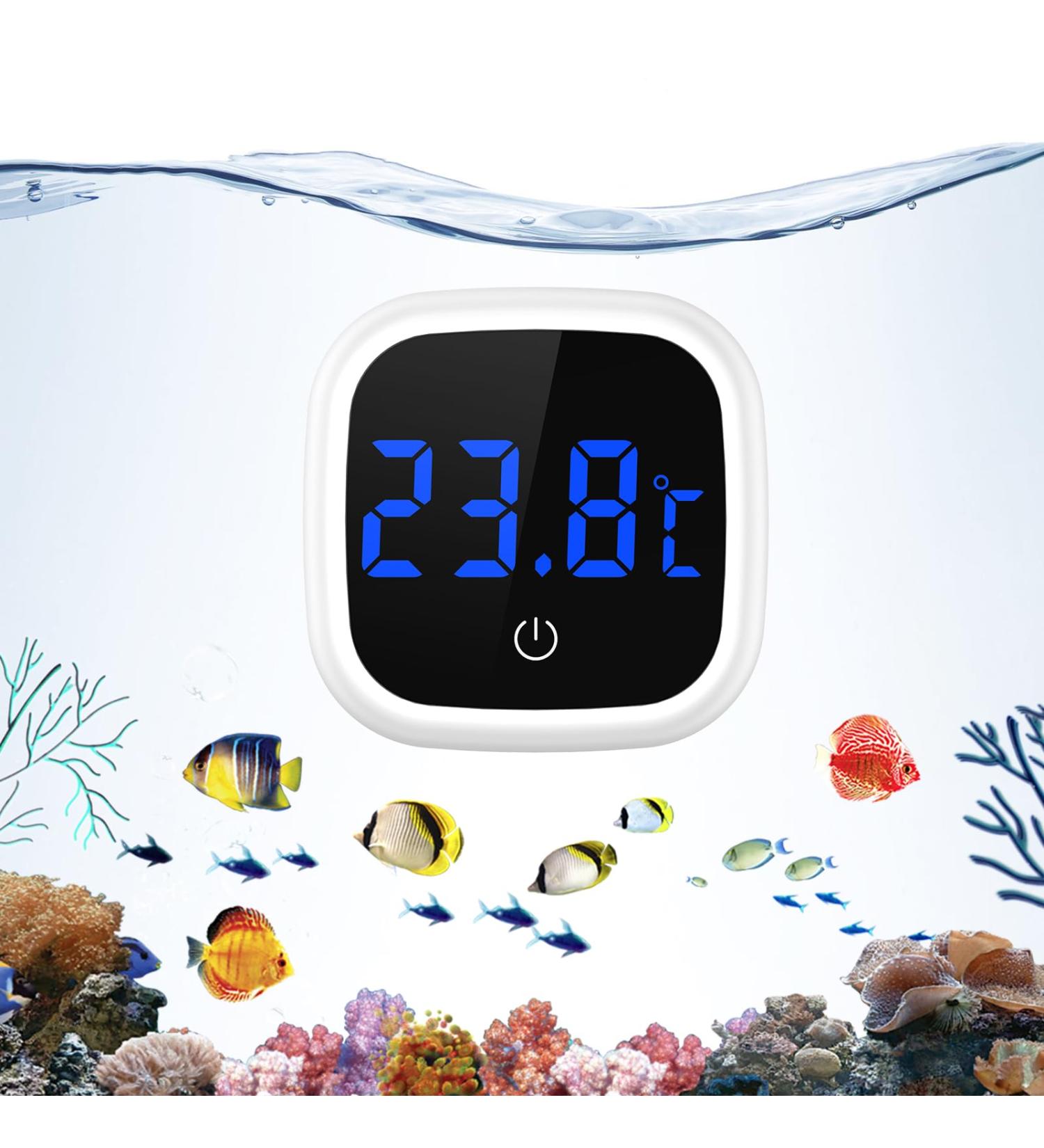 Ankilo Digital Aquarium Thermometer - Wireless Touch Screen LED Temperature Meter for Freshwater Saltwater & Reptiles | Black & White - Buy Online on GoSupps.com