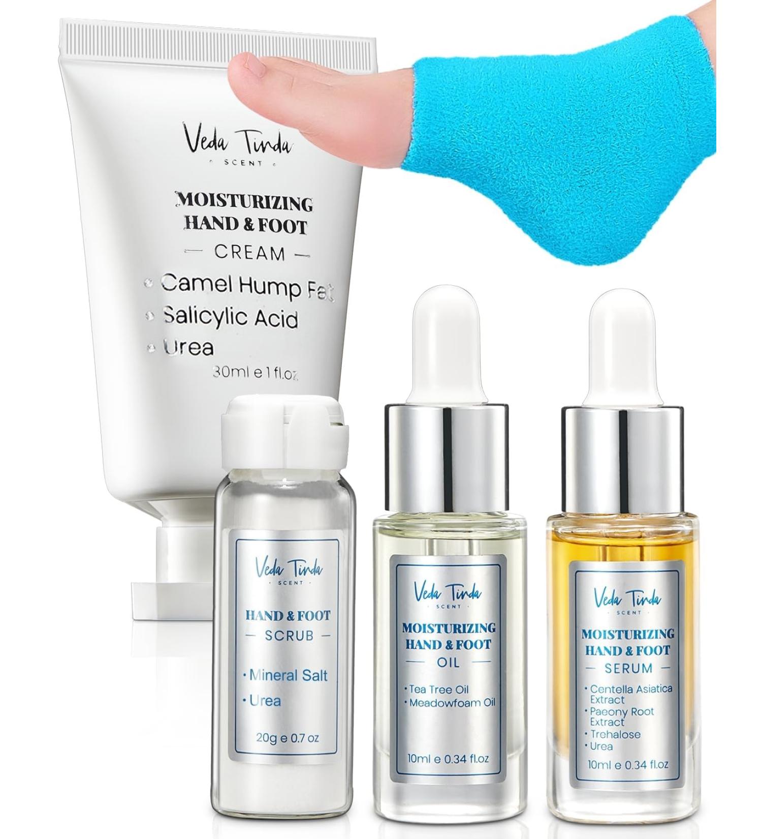 VTS Self Care Kit | Moisturizing Heel Socks Hand & Foot Oil Salt Scrubs Urea Cream 40% | Ultimate Hand & Foot Care Set for Dry Cracked Skin - Buy Online on GoSupps.com