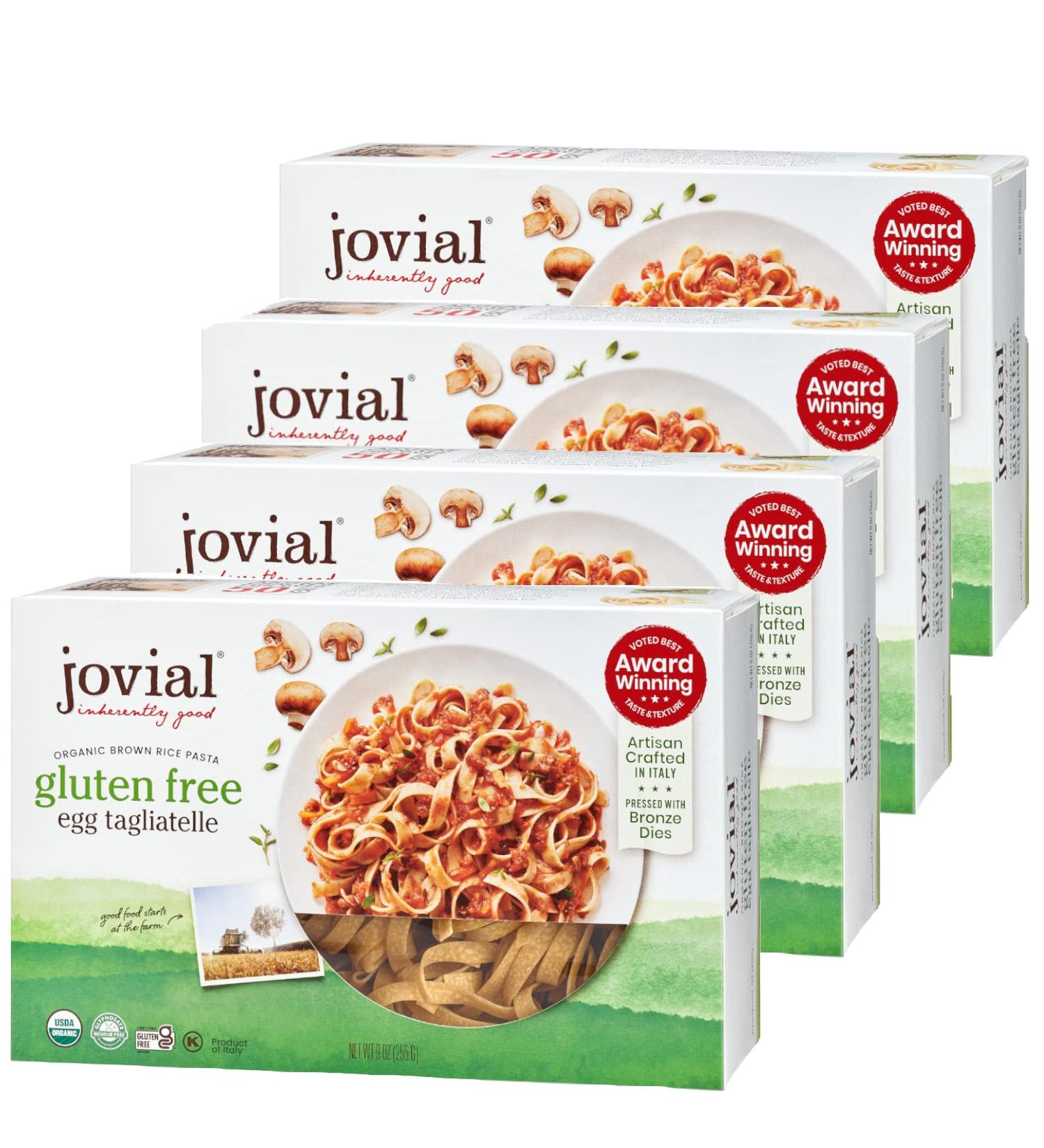 Jovial 100% Organic Gluten Free Brown Rice Pasta Tagliatelle - 4 Pack - Buy Online on GoSupps.com