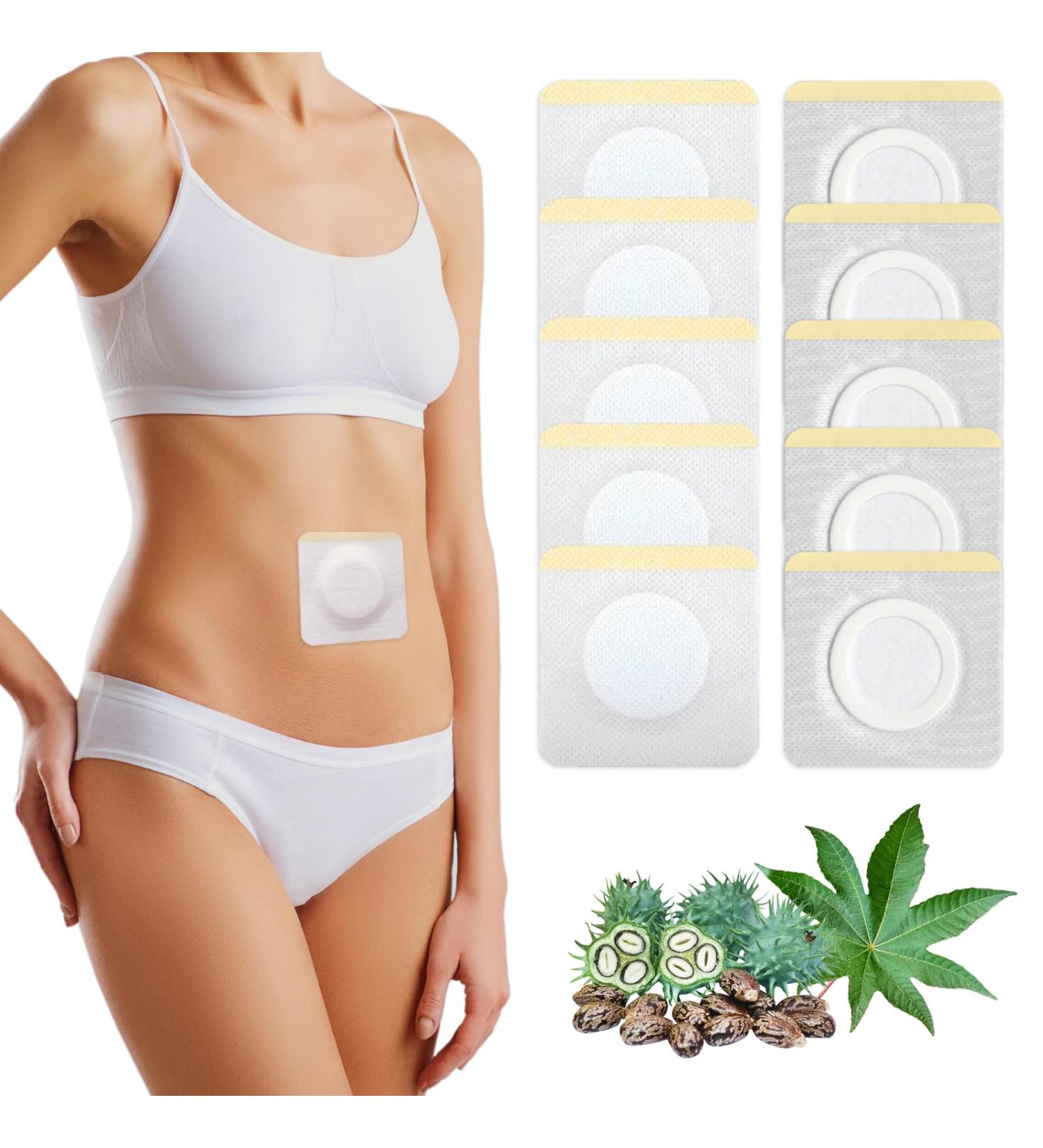 STFOCE 10pcs Castor Oil Pack Wrap Disposable Castor Oil Pack for Belly Button Organic Cotton Pad Self-Adhesive Highly Absorbent No Leakage No Wash Portable(White) - Buy Online on GoSupps.com