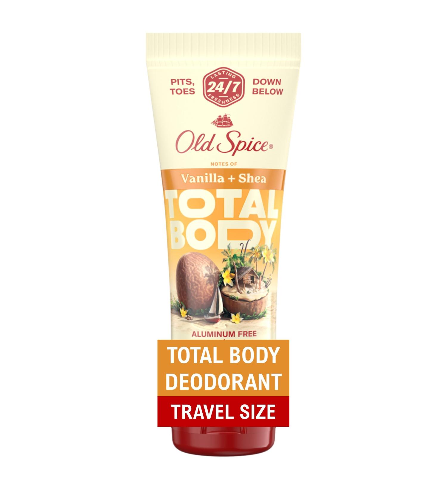 Old Spice Travel Size Whole Body Deodorant for Men - Vanilla + Shea Aluminum Free 24/7 Freshness Dermatologist Tested 0.8 oz - Buy Online on GoSupps.com