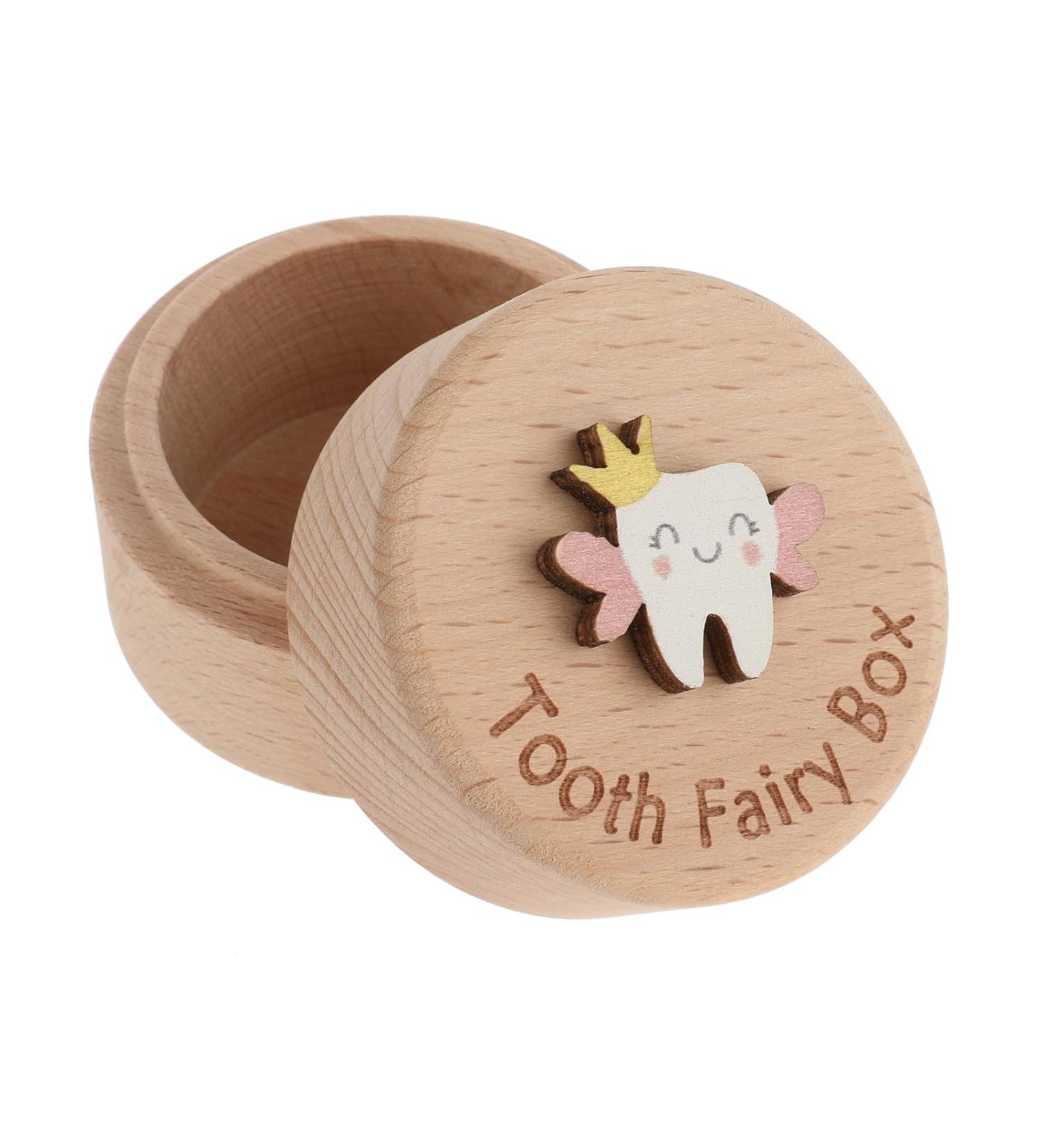 Lusofie Wooden 3D Carved Tooth Fairy Box - Cute Kids Lost Teeth Storage & Tooth Fairy Gifts - Buy Online on GoSupps.com