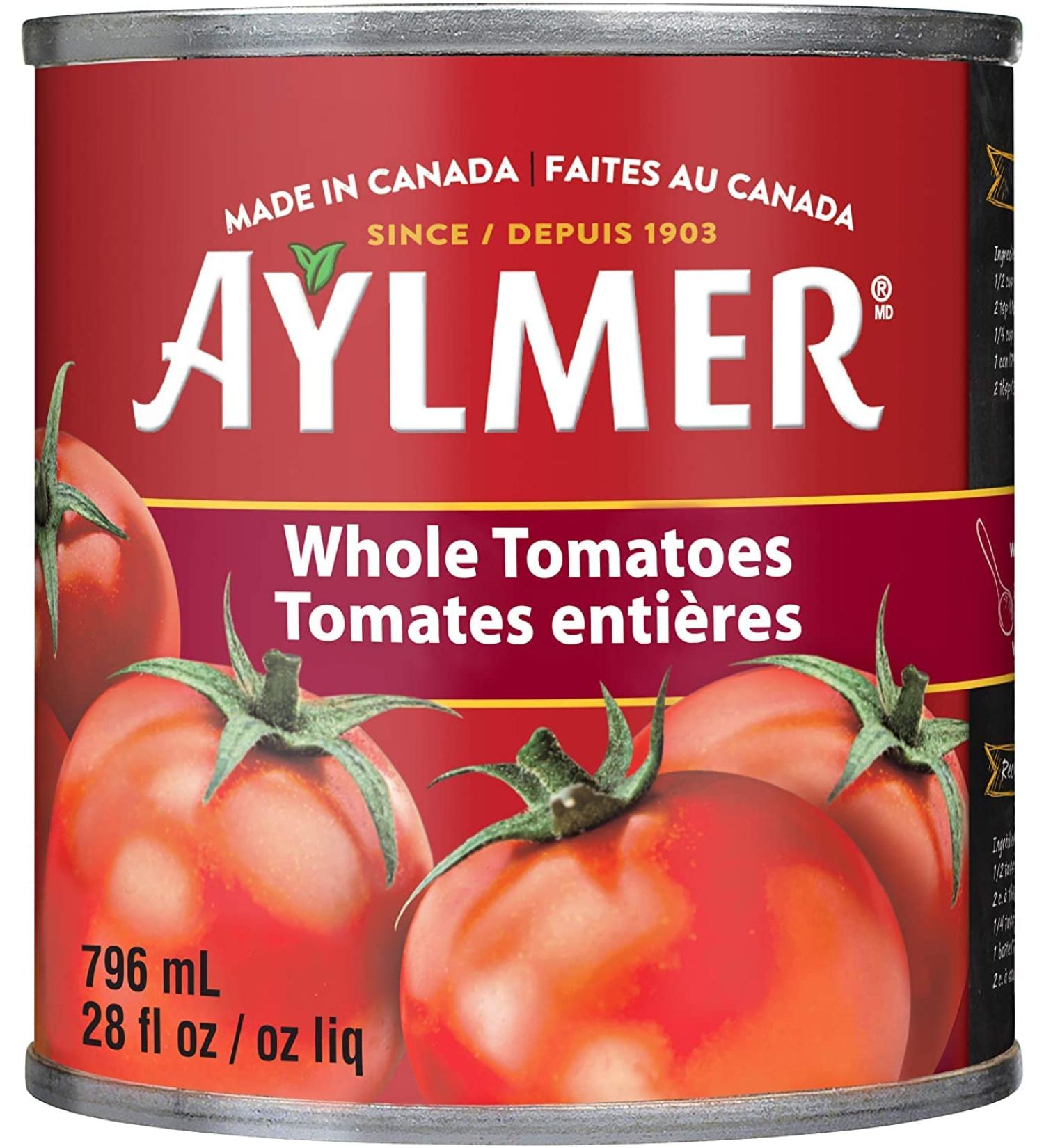 Aylmer Whole Tomatoes 796 ml Pack of 8 - Buy Online on GoSupps.com