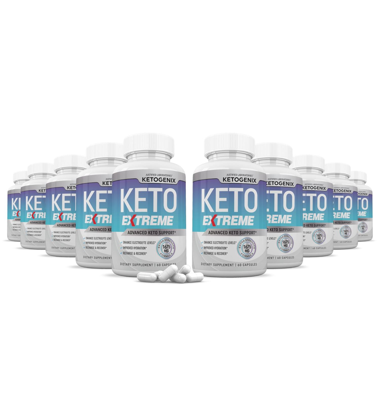 (10 Pack) Ketogenix Extreme Keto Pills 1675MG New & Improved Formula Contains Apple Cider Vinegar Extra Virgin Olive Oil Powder Green Tea Leaf 600 Capsules - Buy Online on GoSupps.com