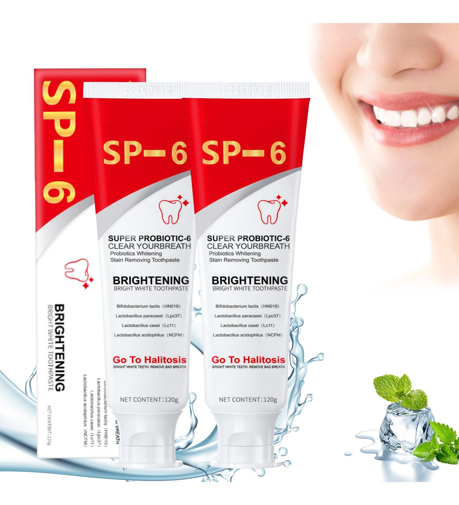 SP-6 Ultra Whitening Toothpaste - Probiotic Brightening & Deep Cleaning Care (2PCS) - International Shipping Available - Buy Online on GoSupps.com