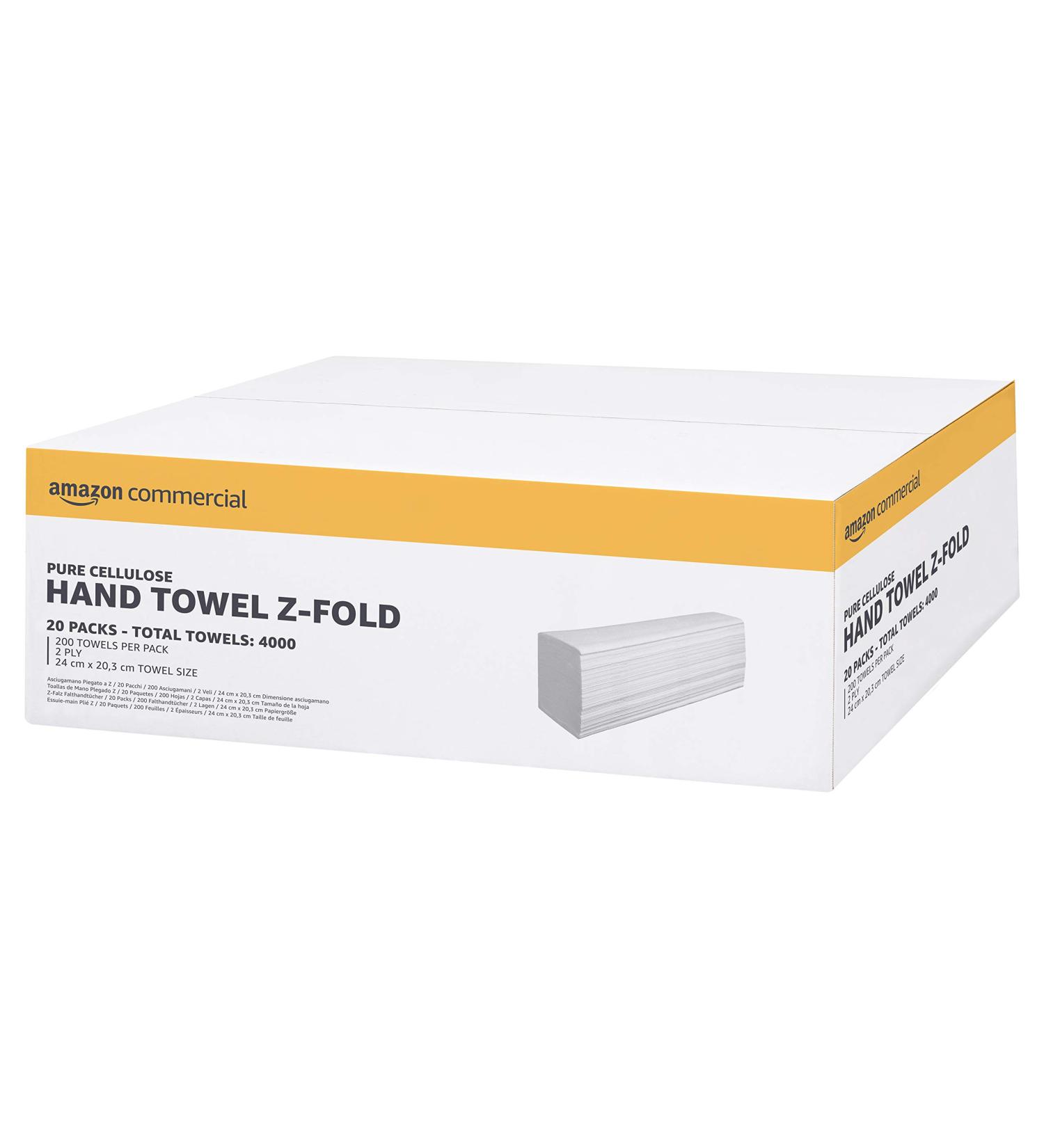 Buy AmazonCommercial 2-Layer Z-Fold Paper Towels - 4000 Pure Cellulose Sheets 20 Packs | Eco-Friendly & Durable Cleaning Solutions - Buy Online on GoSupps.com