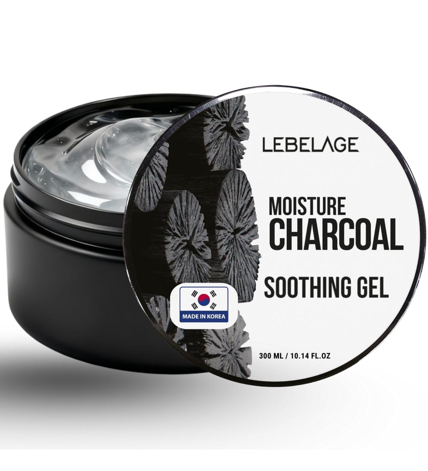 LEBELAGE Korean Skincare Moisture Charcoal Soothing Gel 10.14 fl oz Face & Body Hydrating Gel with Charcoal Green Tea & Red Ginseng Extracts - Buy Online on GoSupps.com
